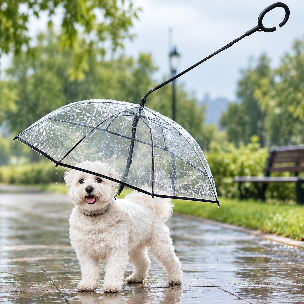 Dark Red Brand Dog Leash Umbrella