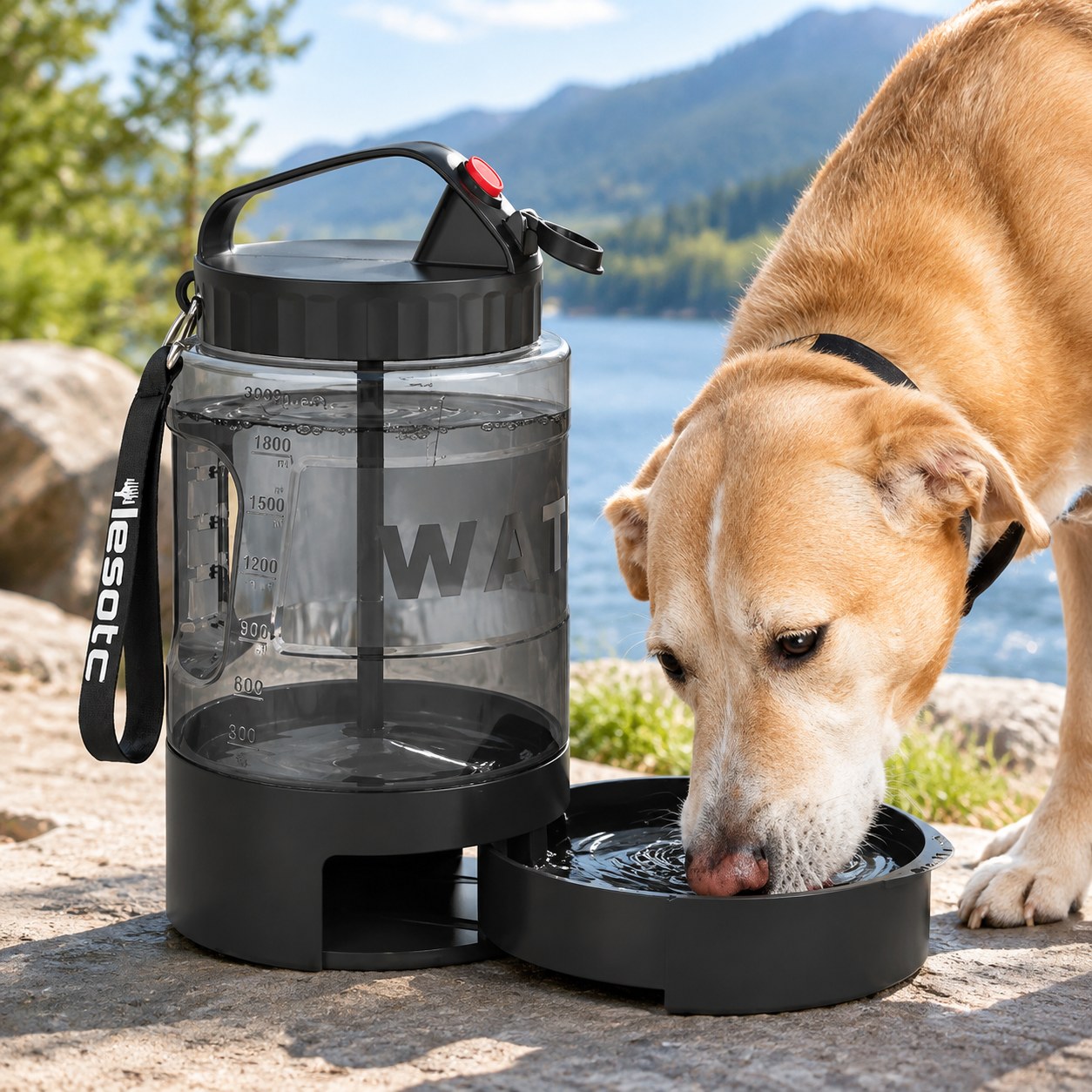Dark Red Brand 2in1 Dog Water Dispenser