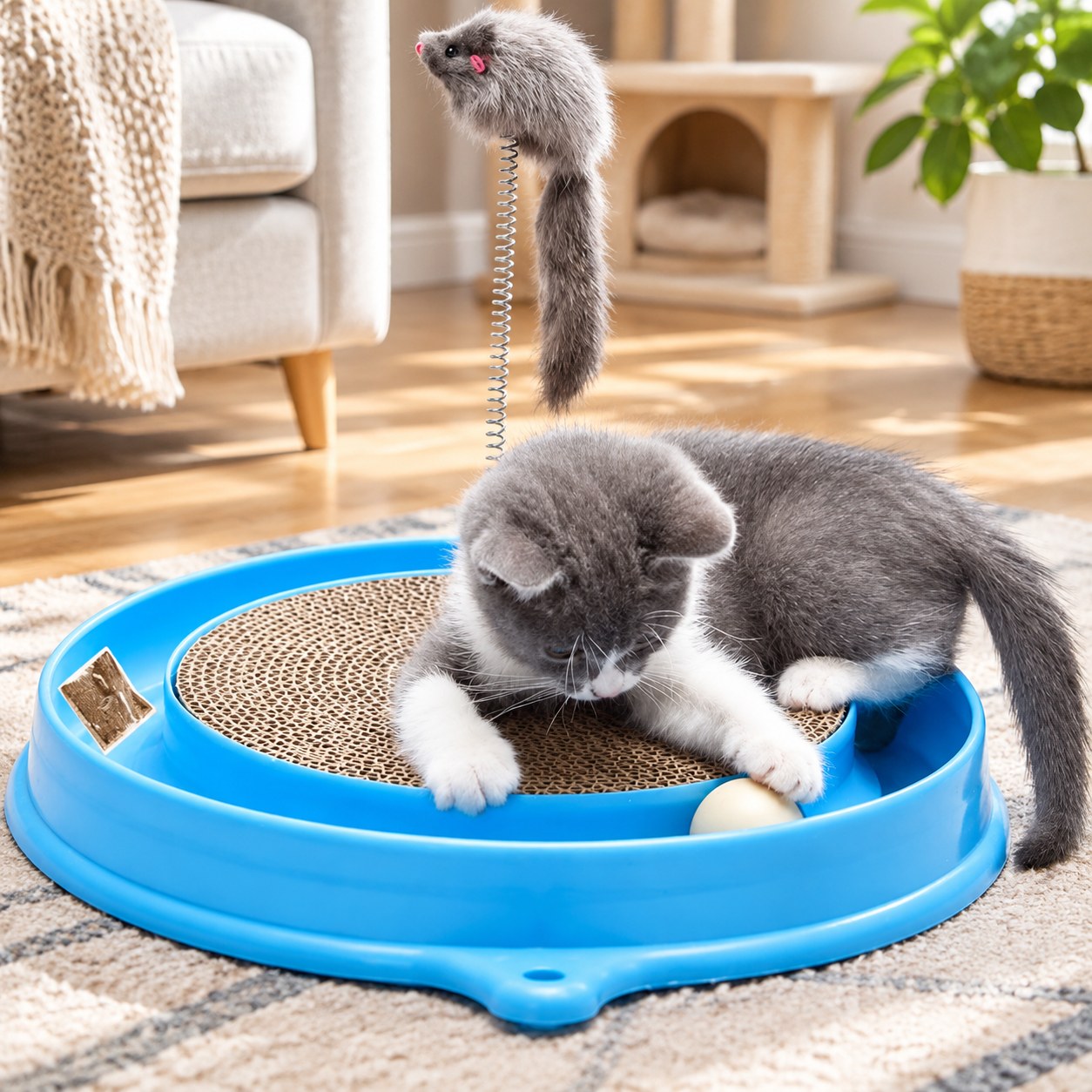 Dark Red Brand Interactive Cat Scratching Mat