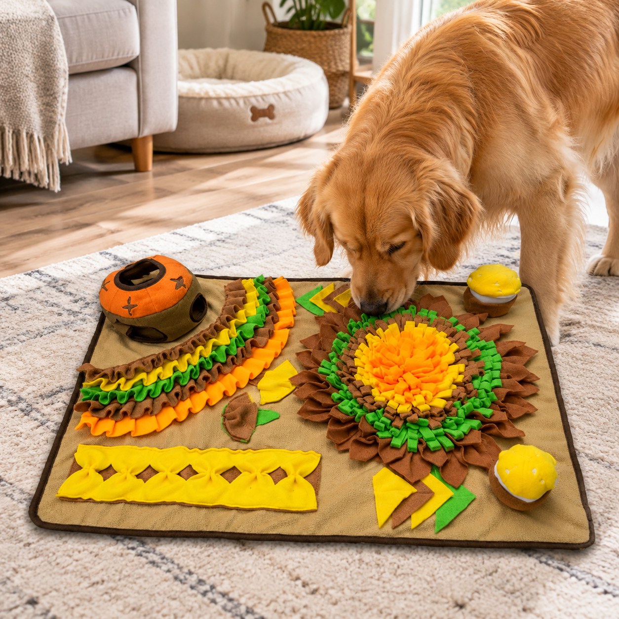 Dark Red Brand Interactive Dog Mat