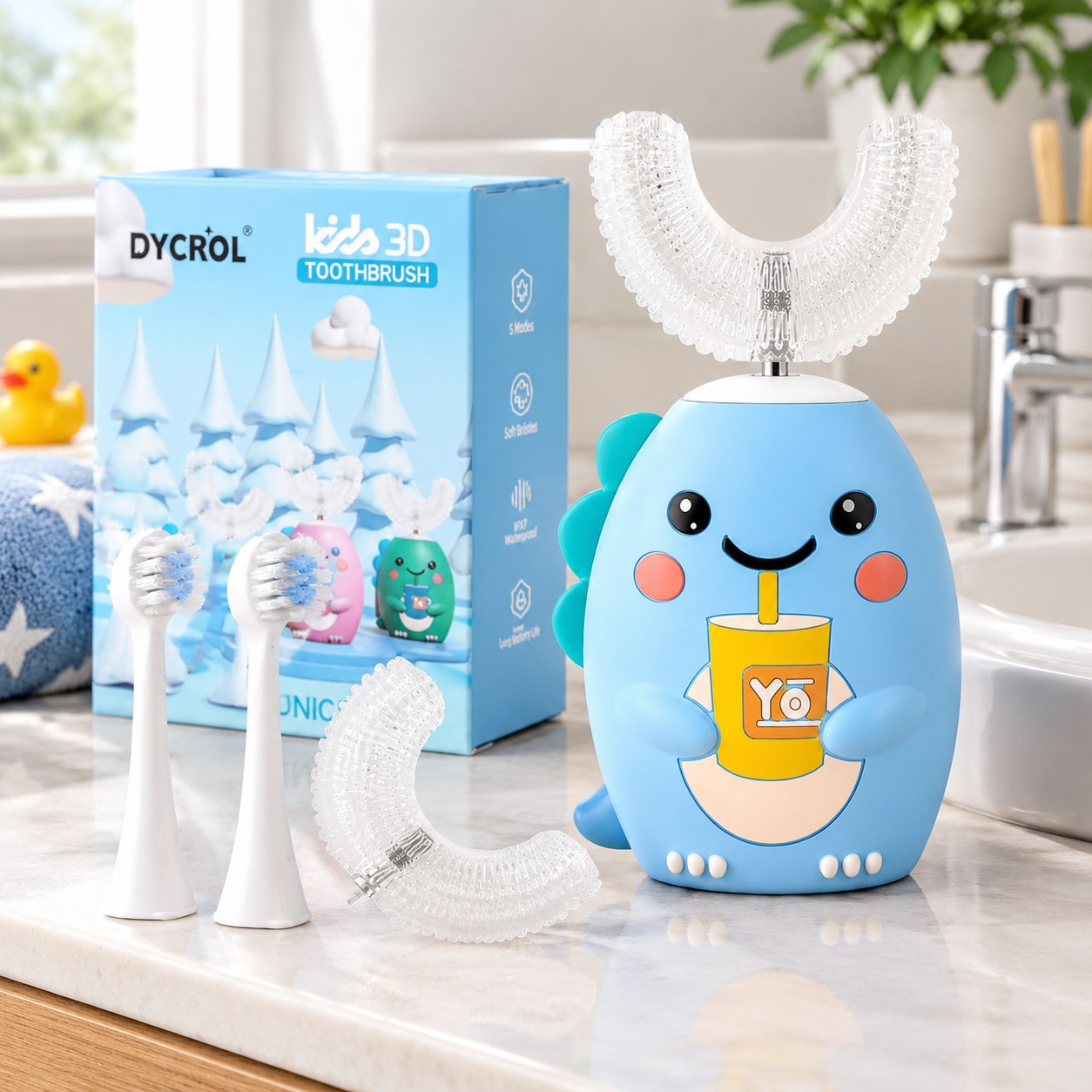 Benoy Children's Electric Toothbrush with 5 Modes and 4 Heads — Health