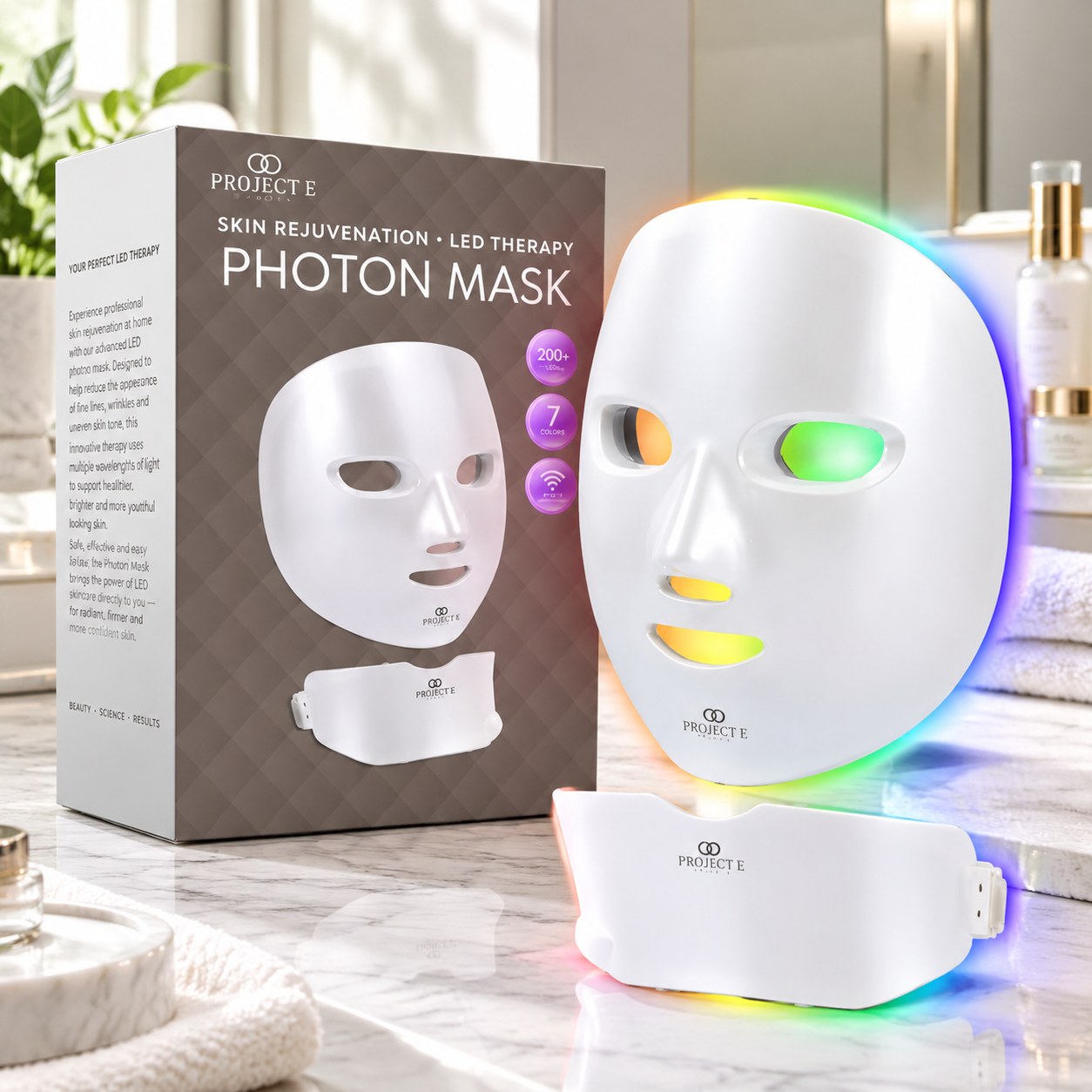 Project E Beauty Anti-Aging and Wrinkle Facial Mask with LED Lamp — Beauty appliances