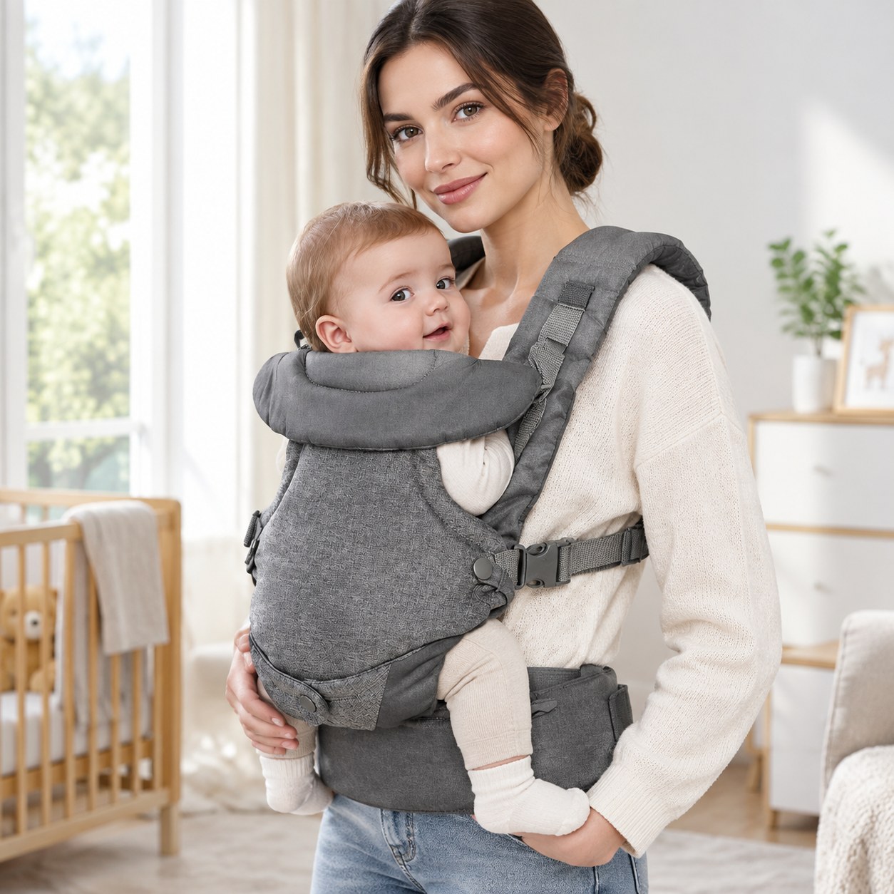 Dark Red Brand Ergonomic 4-in-1 Carrier for Newborns — Kids and baby