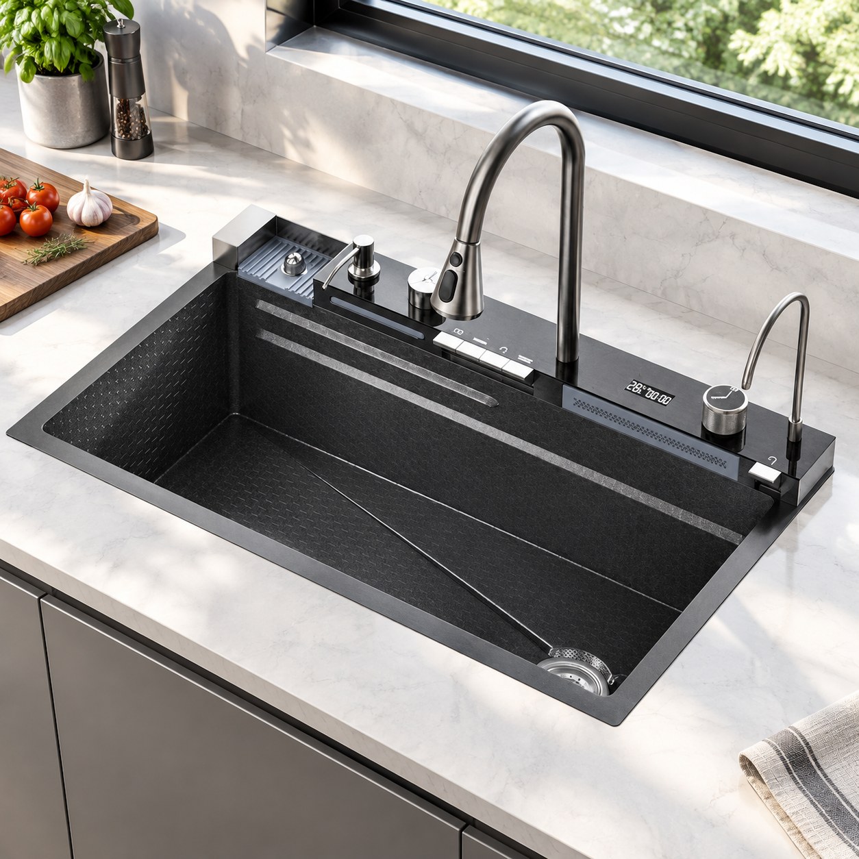 Dark Red Brand Smart 75x46 Sink — Plumbing