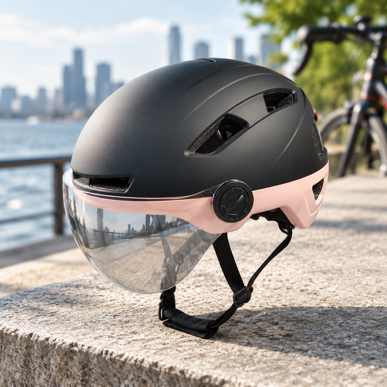 Dark Red Brand Smart Bicycle Helmet, Black — Sport and outdoors