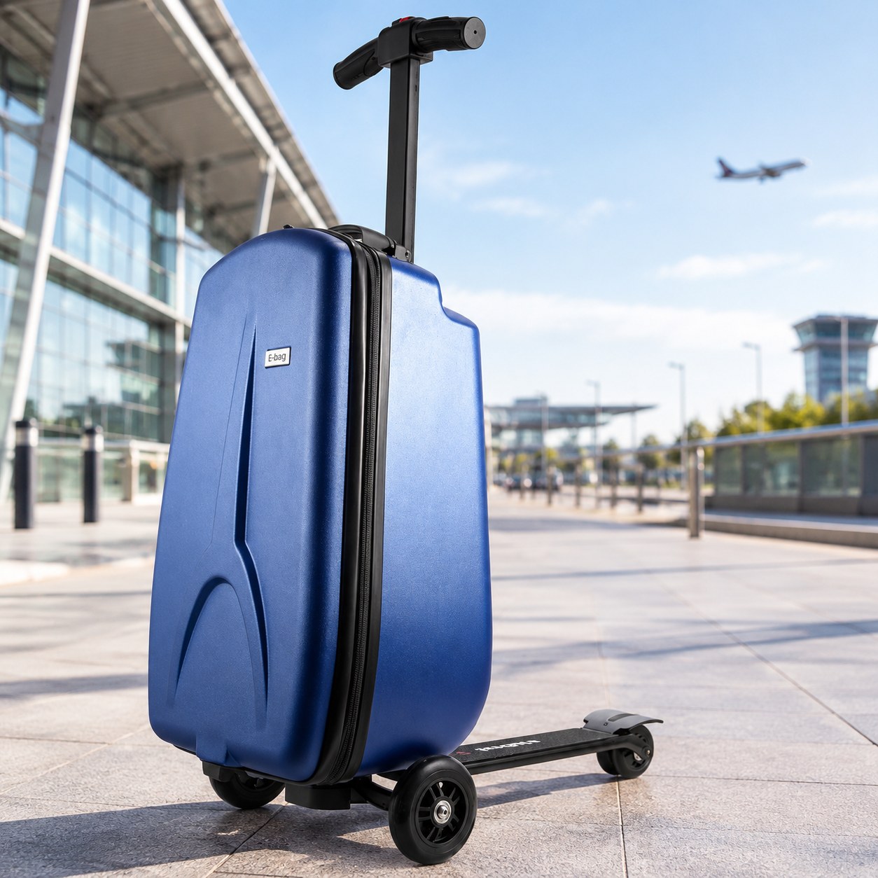 Dark Red Brand Suitcase-Scooter Electric Scooter, blue — Travel gear