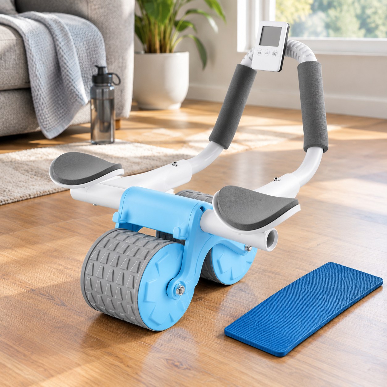 Dark Red Brand Ab Roller Wheel with Timer and Knee Mat — Sports equipment