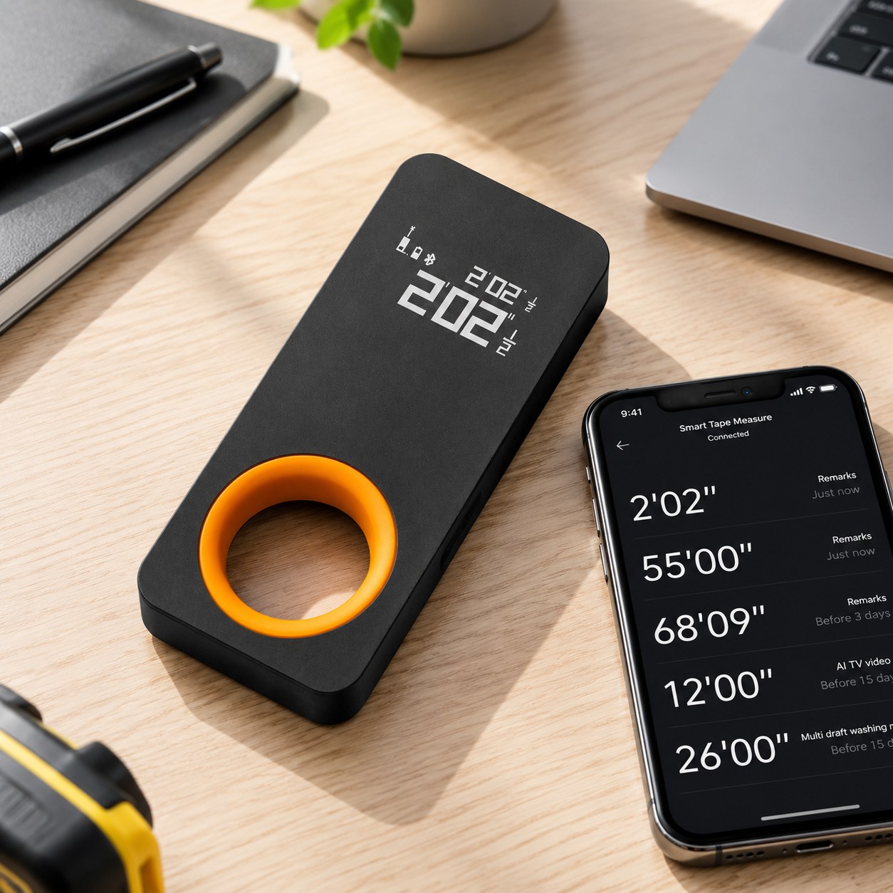 Nenurodyta Electronic Digital Tape Measure with OLED Display + APP Control — Furniture and interior