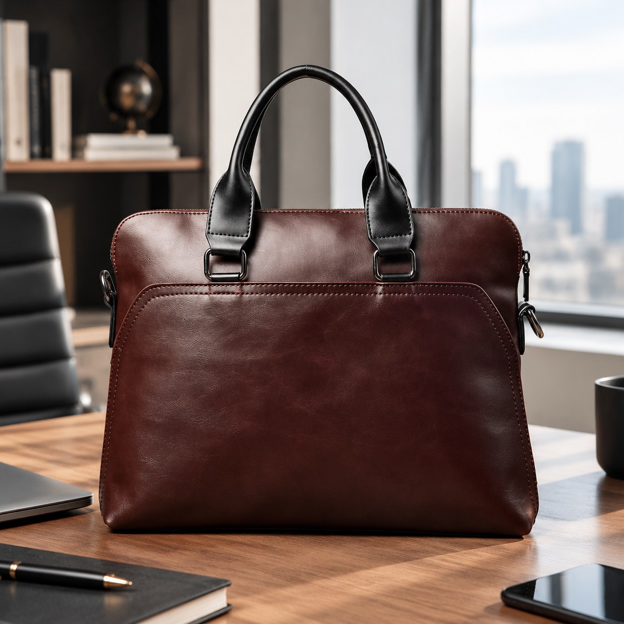 Dark Red Brand Computer Bag — Men's accessories