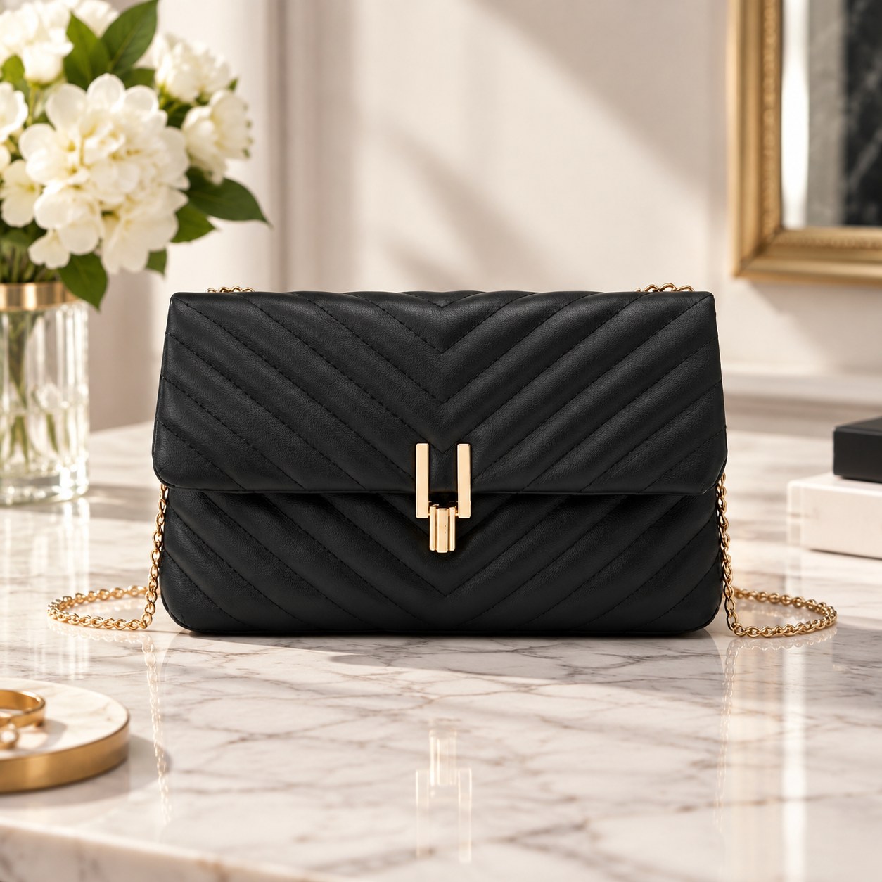 Dark Red Brand Women's Chain Strap Bag
