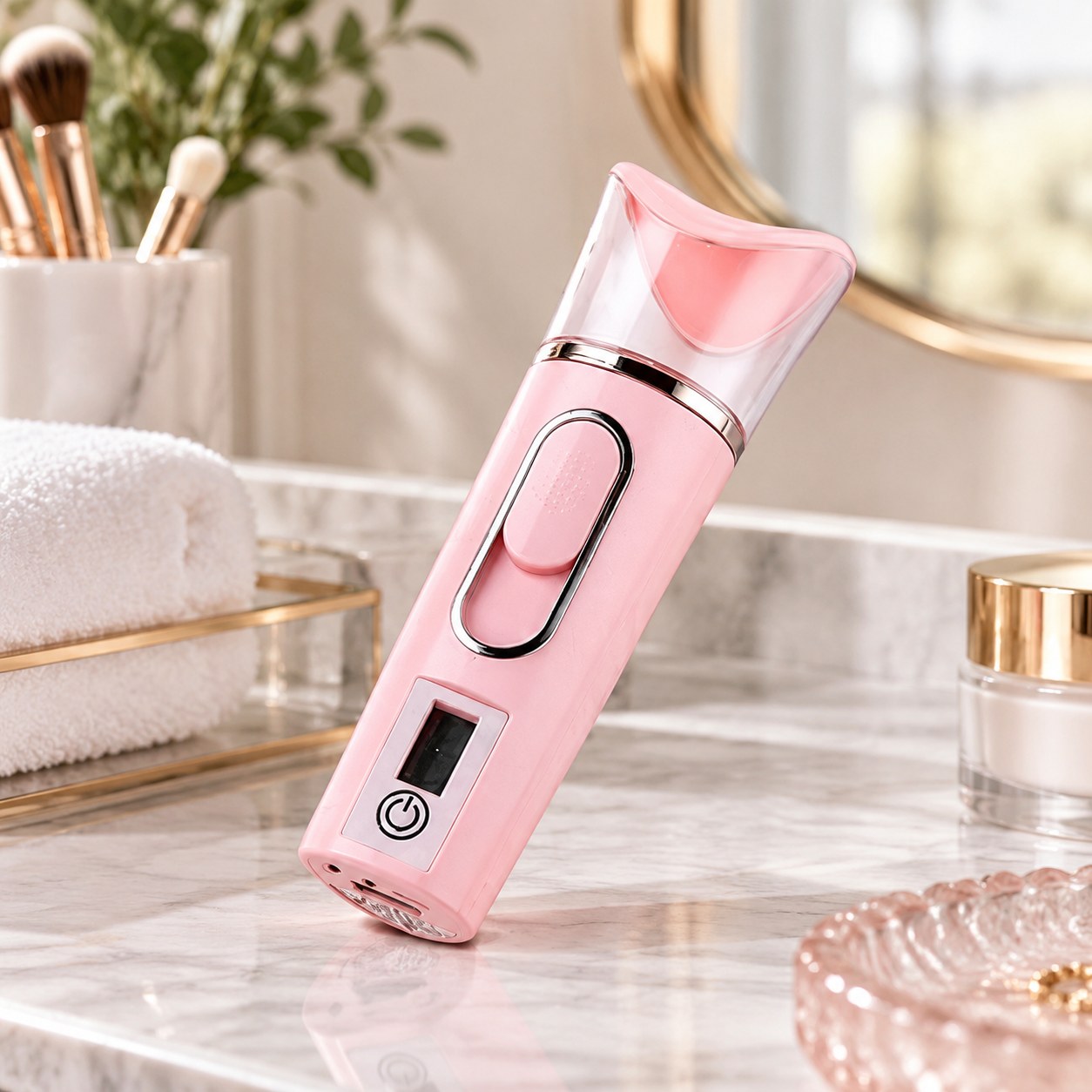 Dark Red Brand Mini Portable Steamer with Skin Analyzer — Beauty appliances