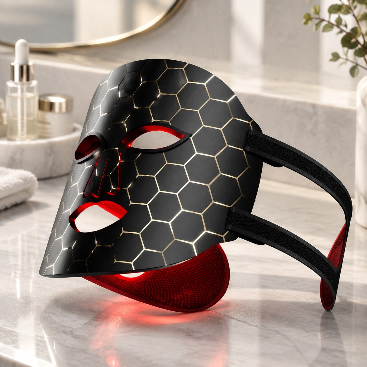 Dark Red Brand LED Face Mask with Light Therapy
