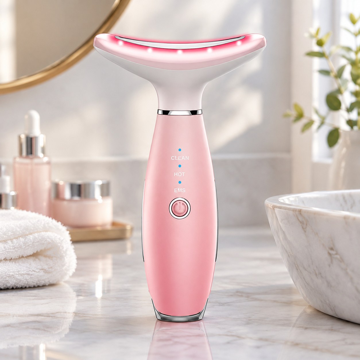 Dark Red Brand Anti-aging facial and neck massager — Beauty appliances