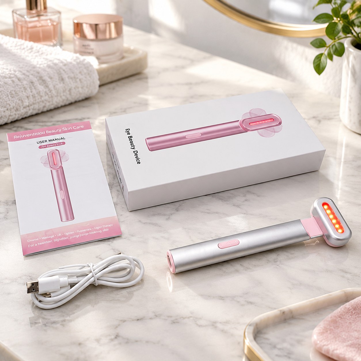 Dark Red Brand 7-in-1 LED Beauty Wand