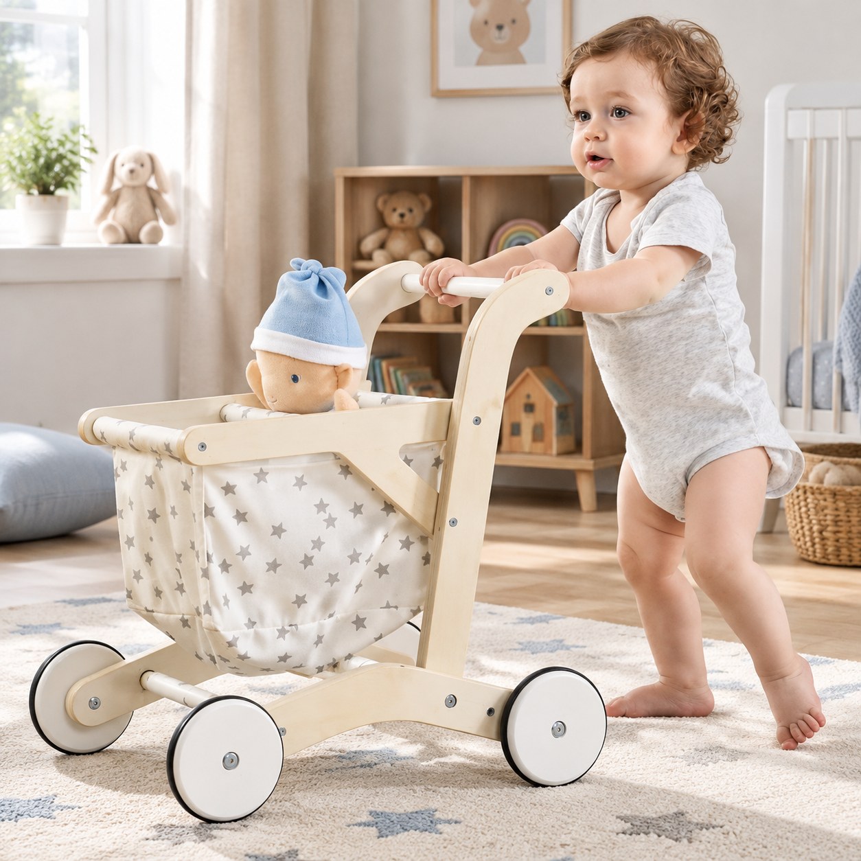 Dark Red Brand Baby Doll Stroller