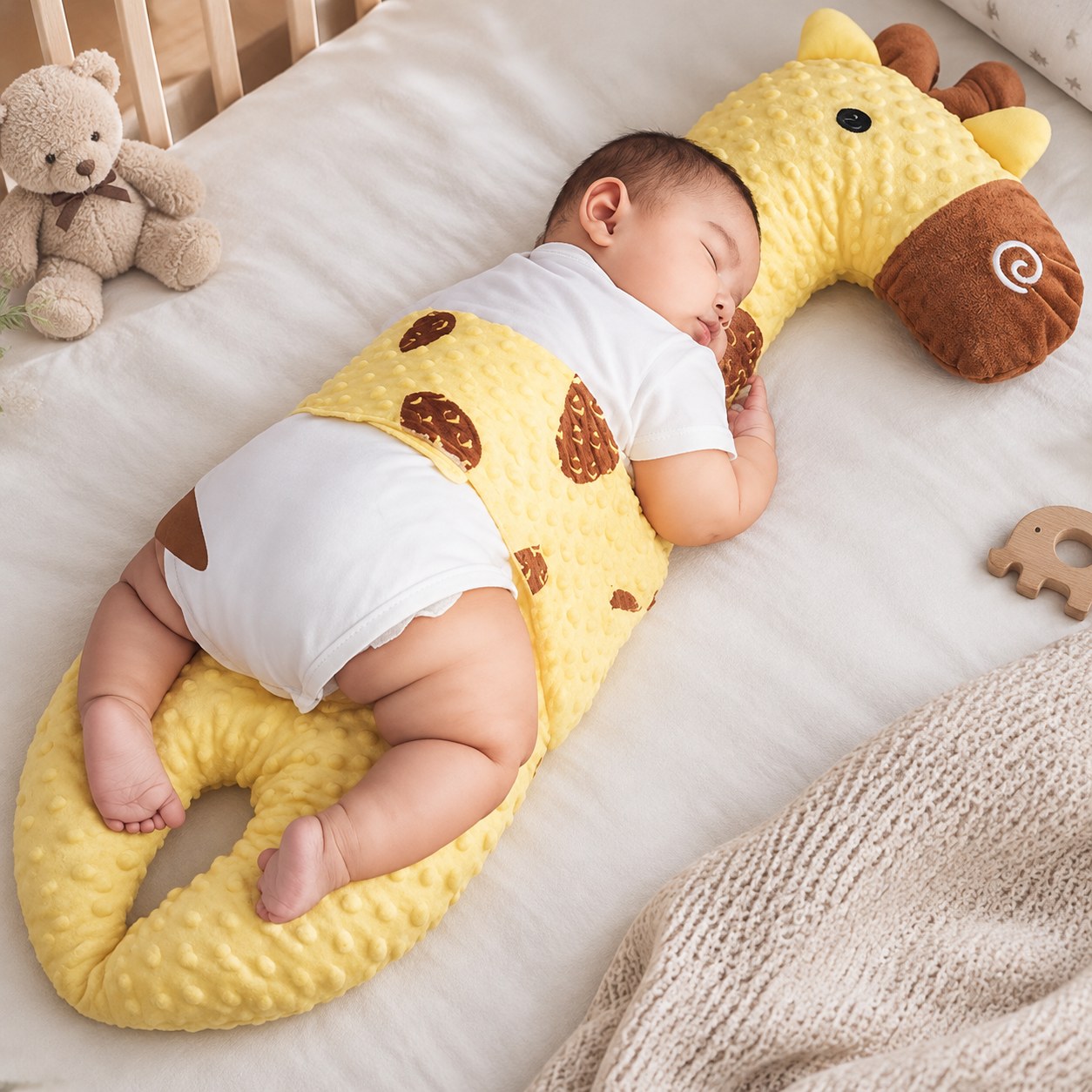 Giraffe Side Sleeping Pillow for Babies — Baby care