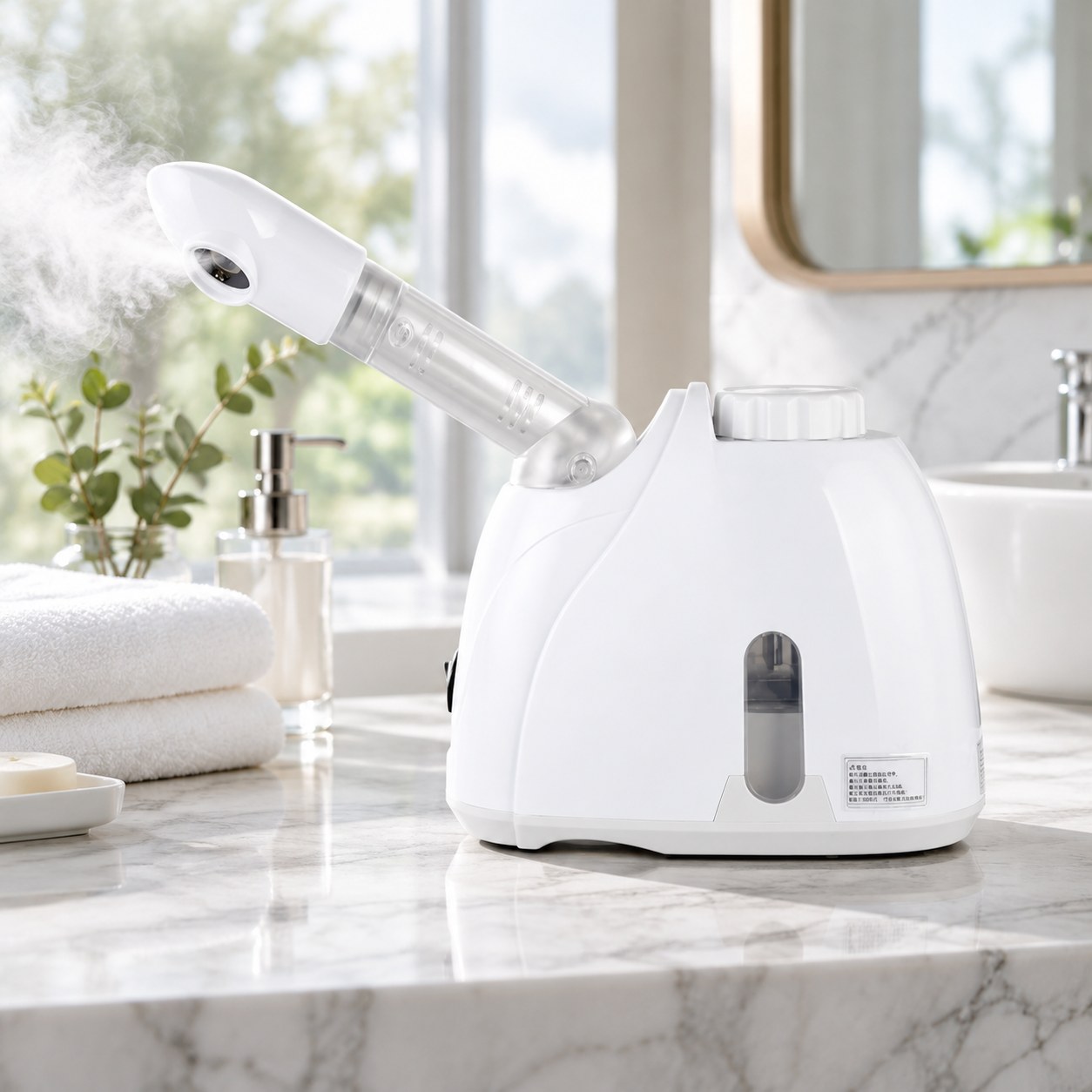 Dark Red Brand Facial Steamer with 360° Rotating Sprayer — Beauty appliances