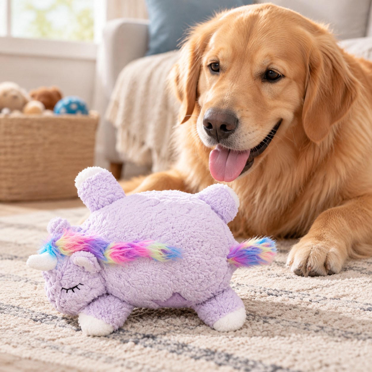 Fofros Plush Heartbeat Toy for Dogs Unicorn