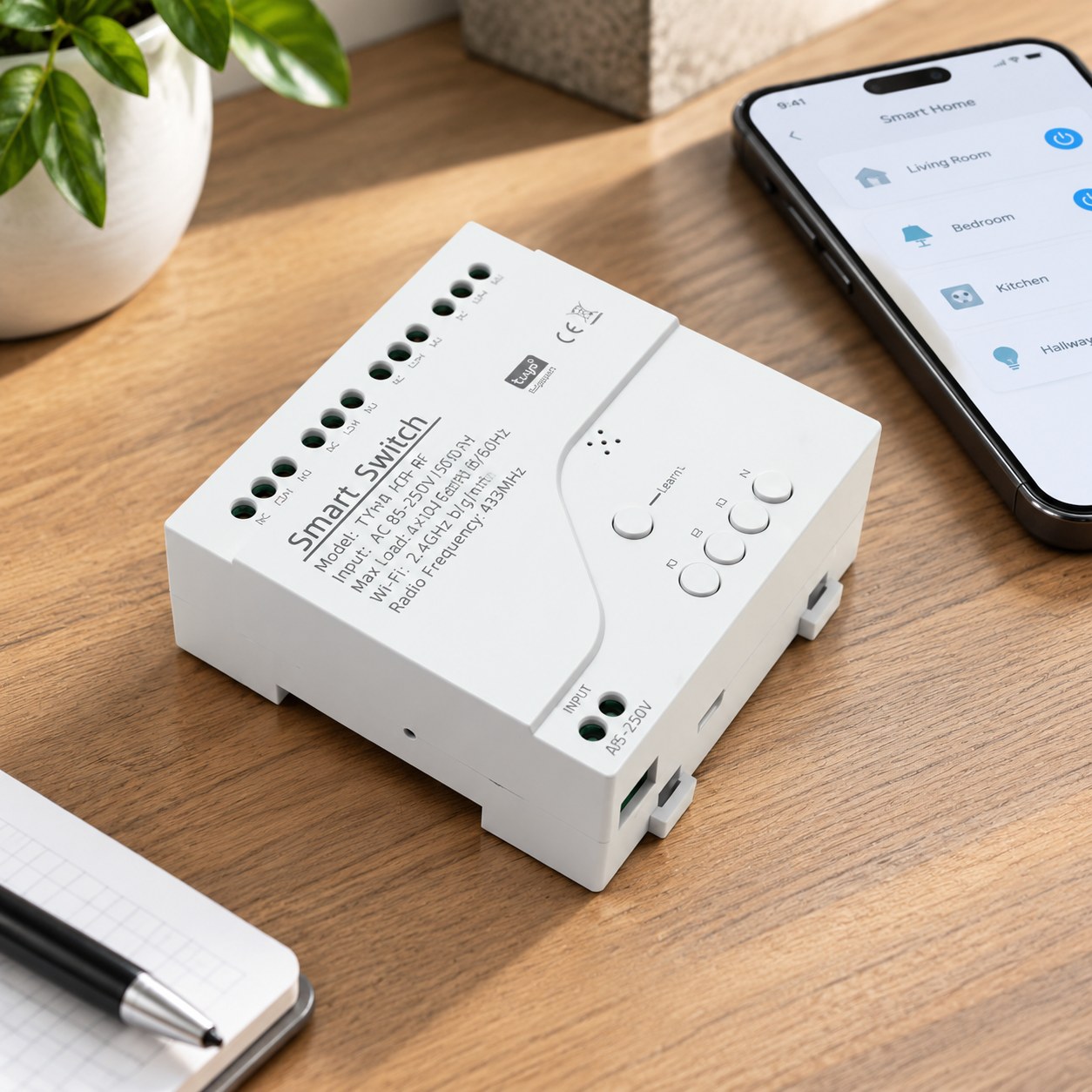 Dark Red Brand Smart 4-channel relay + APP control — Lighting and electrical