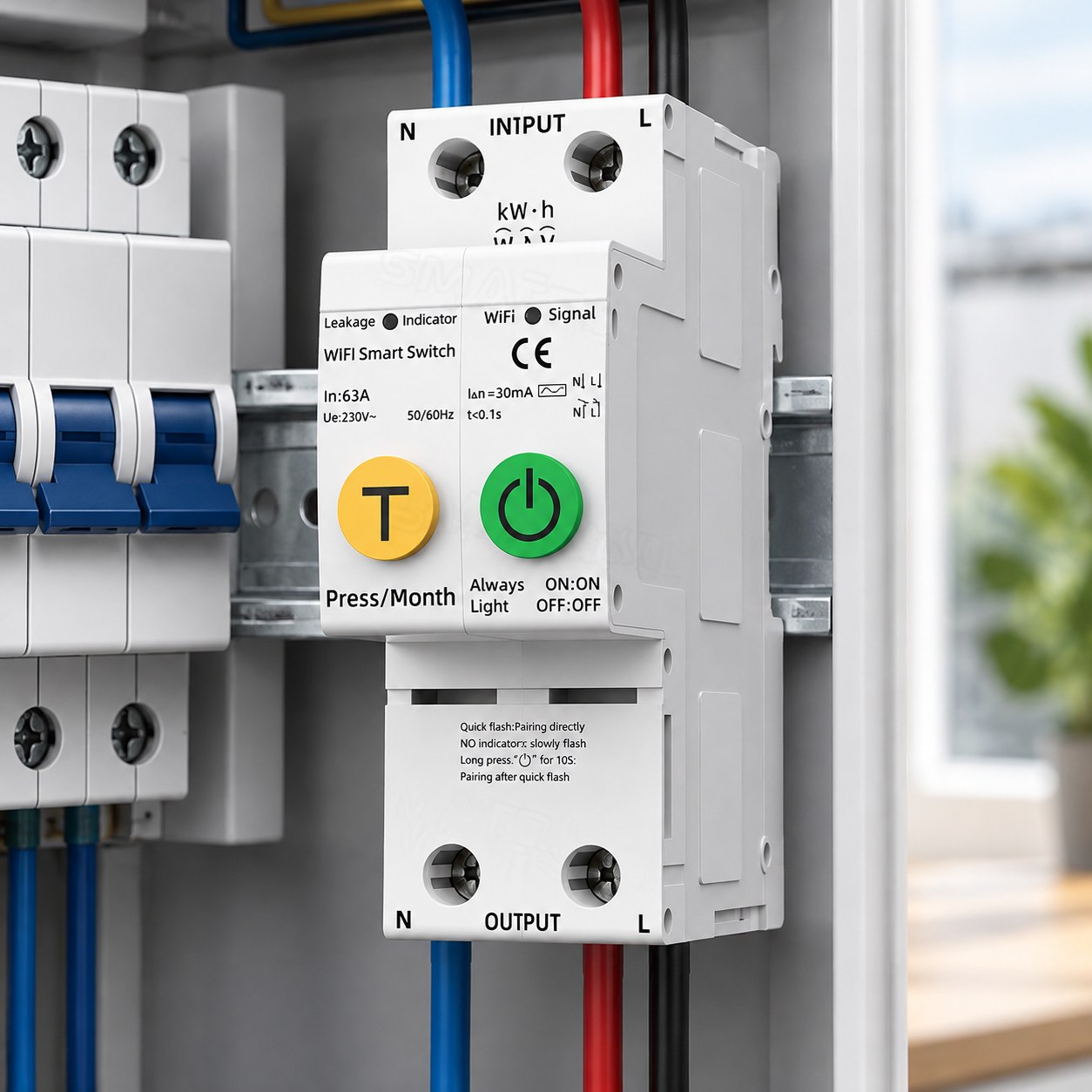 Tuya Smart Wifi 63 Amp 2P Electric Automatic Circuit Breaker — Lighting and electrical