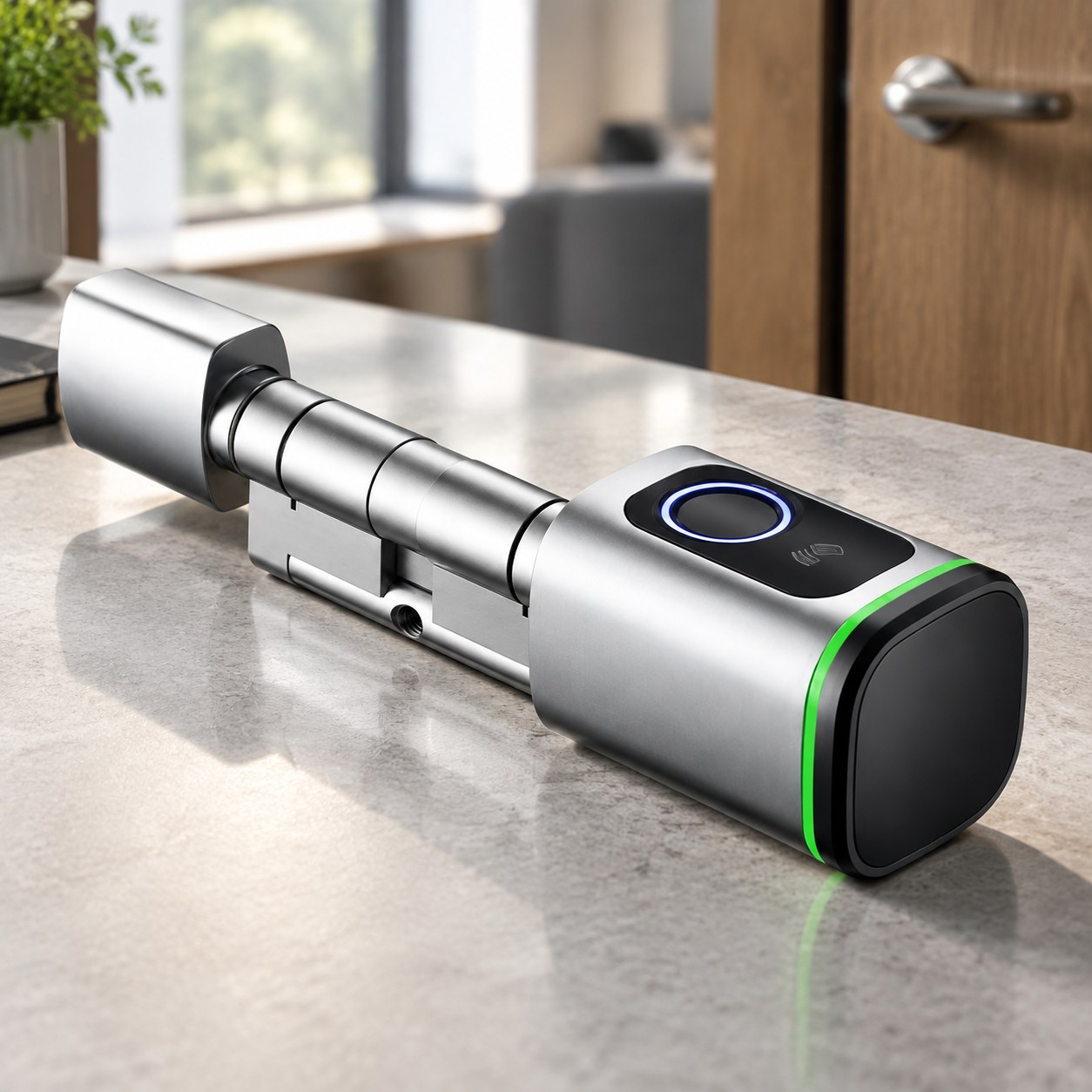 Dark Red Brand Smart Keyless Cylinder Electronic Lock — Home security