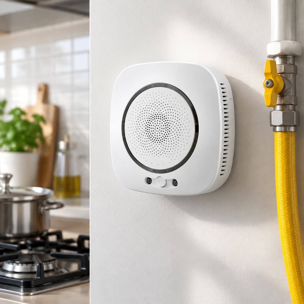 Dark Red Brand Smart Gas Leak Detector — Home security