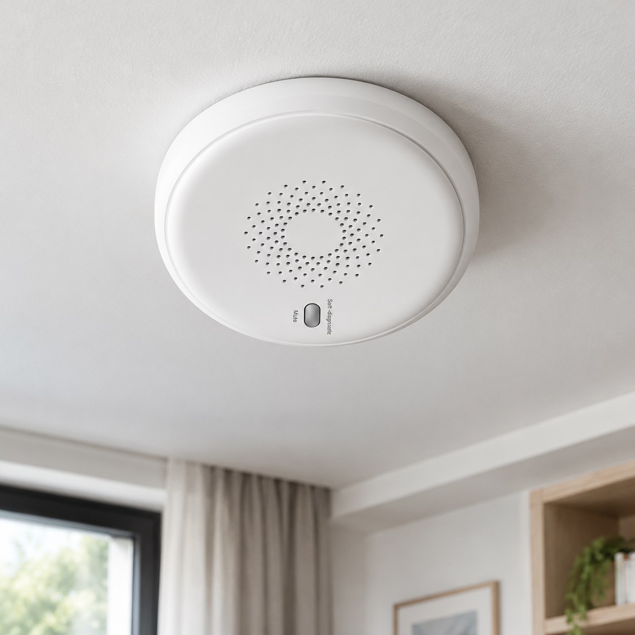 Dark Red Brand Smart Smoke Detector — Home security