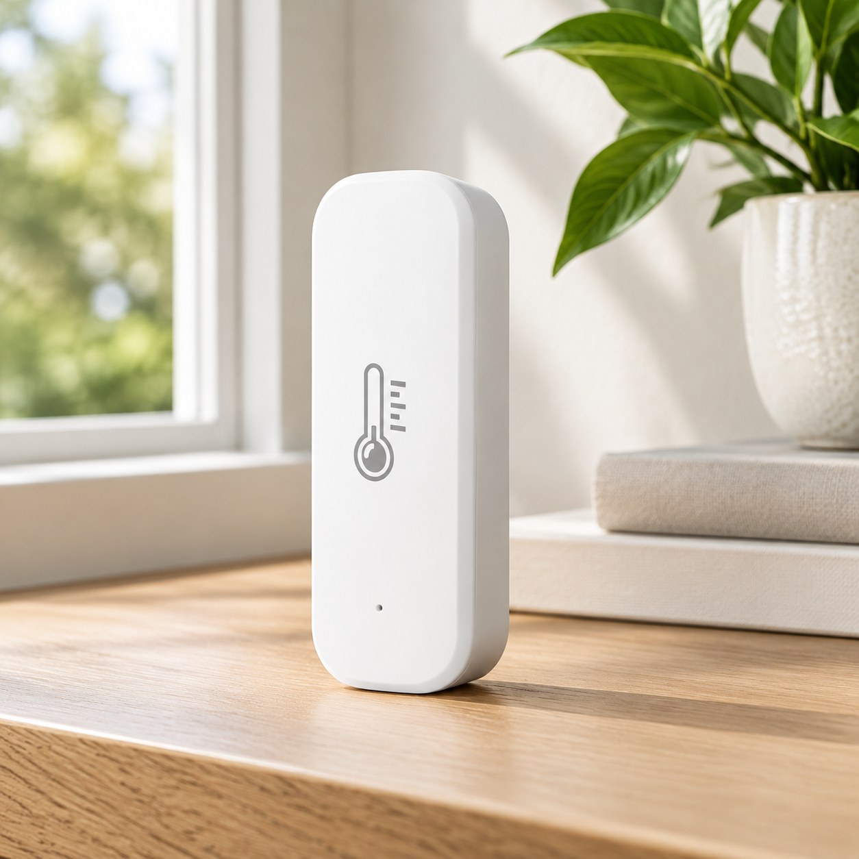 Dark Red Brand Smart Temperature and Humidity Sensor — Home security