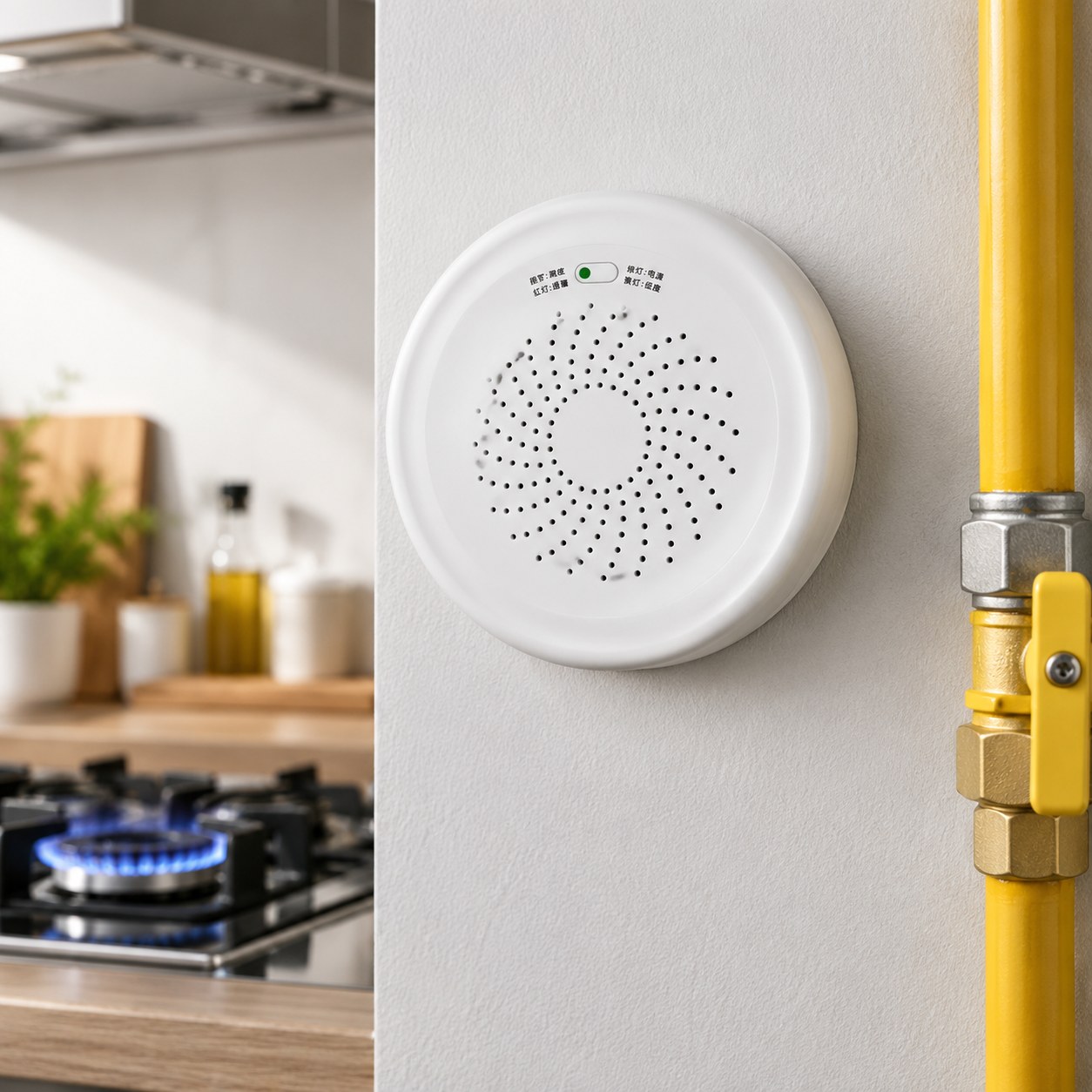 Dark Red Brand Smart Gas Leak Detector — Home security