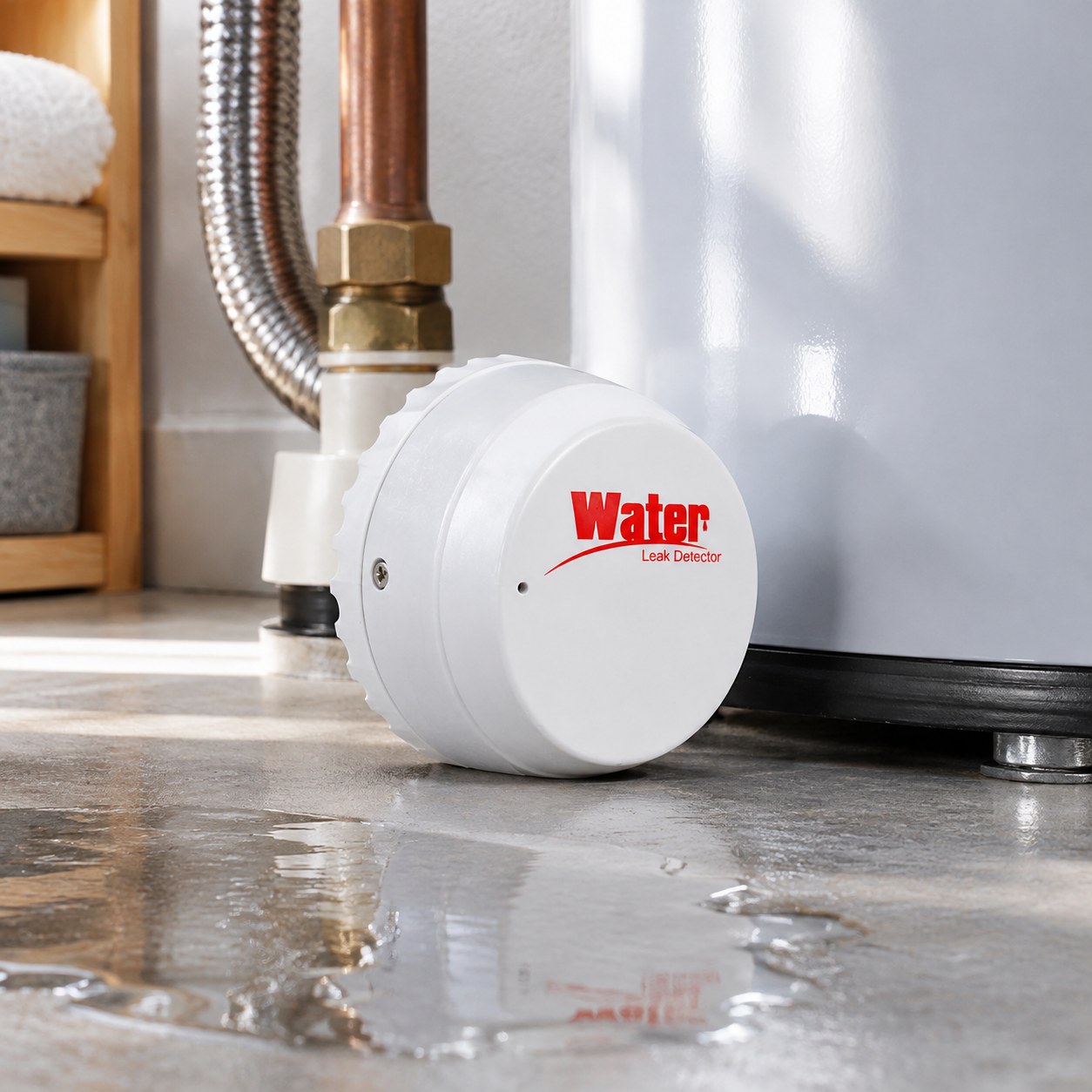 Dark Red Brand Smart Water Leak Sensor — Home security