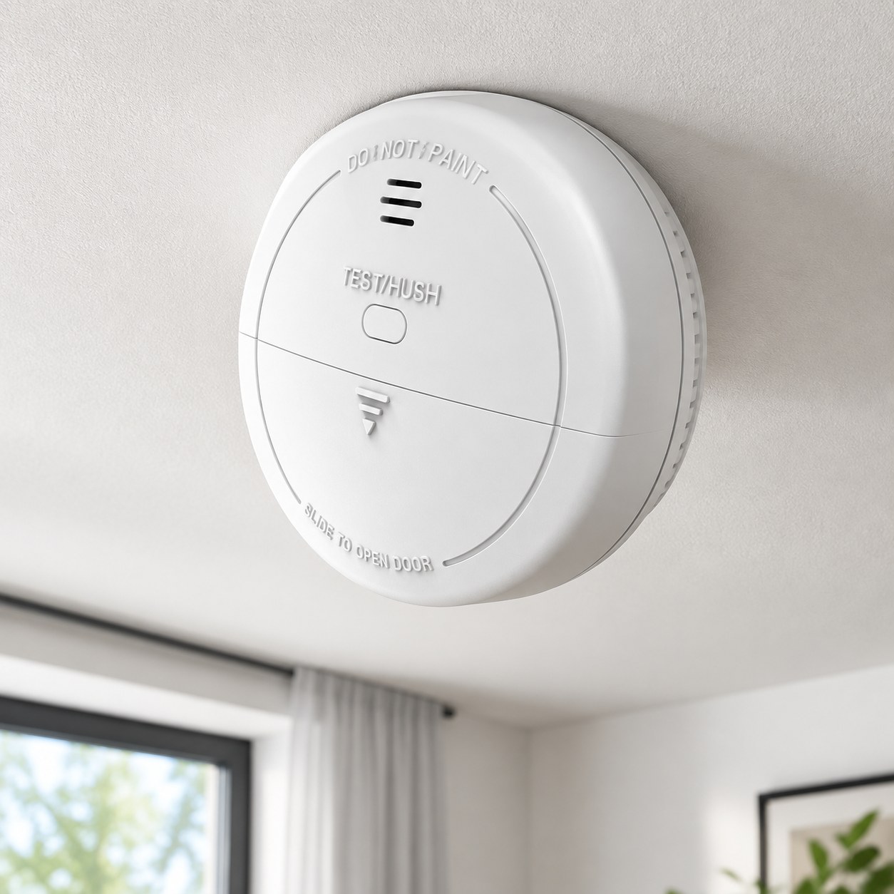 Dark Red Brand Smart Smoke Detector — Home security