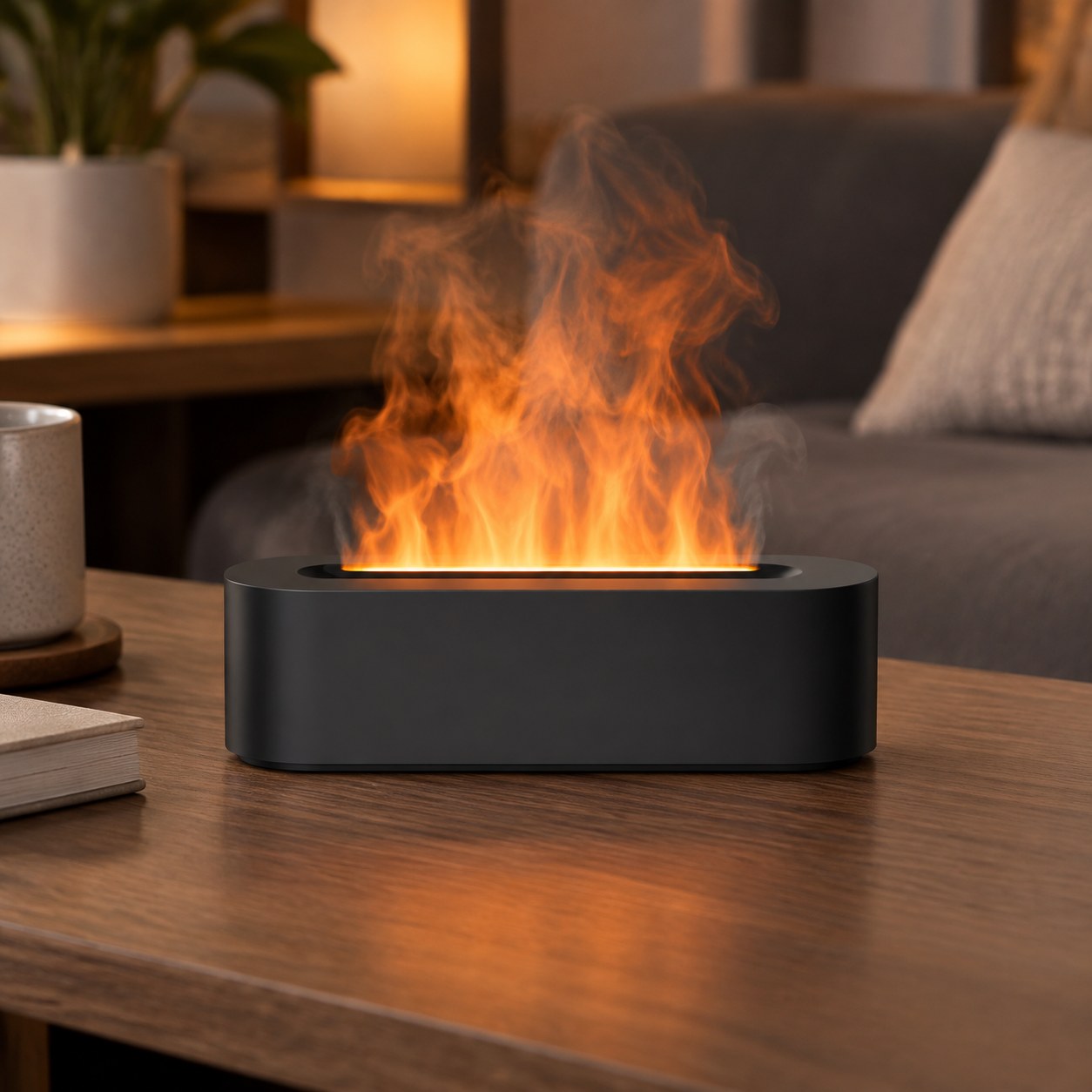 Dark Red Brand Flame Effect Diffuser, Table Lamp — Air conditioning and ventilation