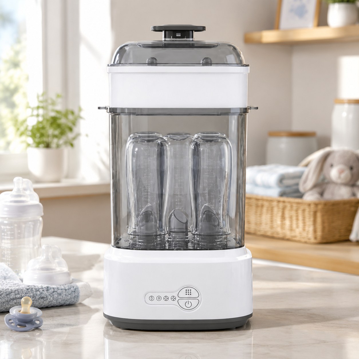 Compact Steam Sterilizer for Baby Bottles — Kids and baby
