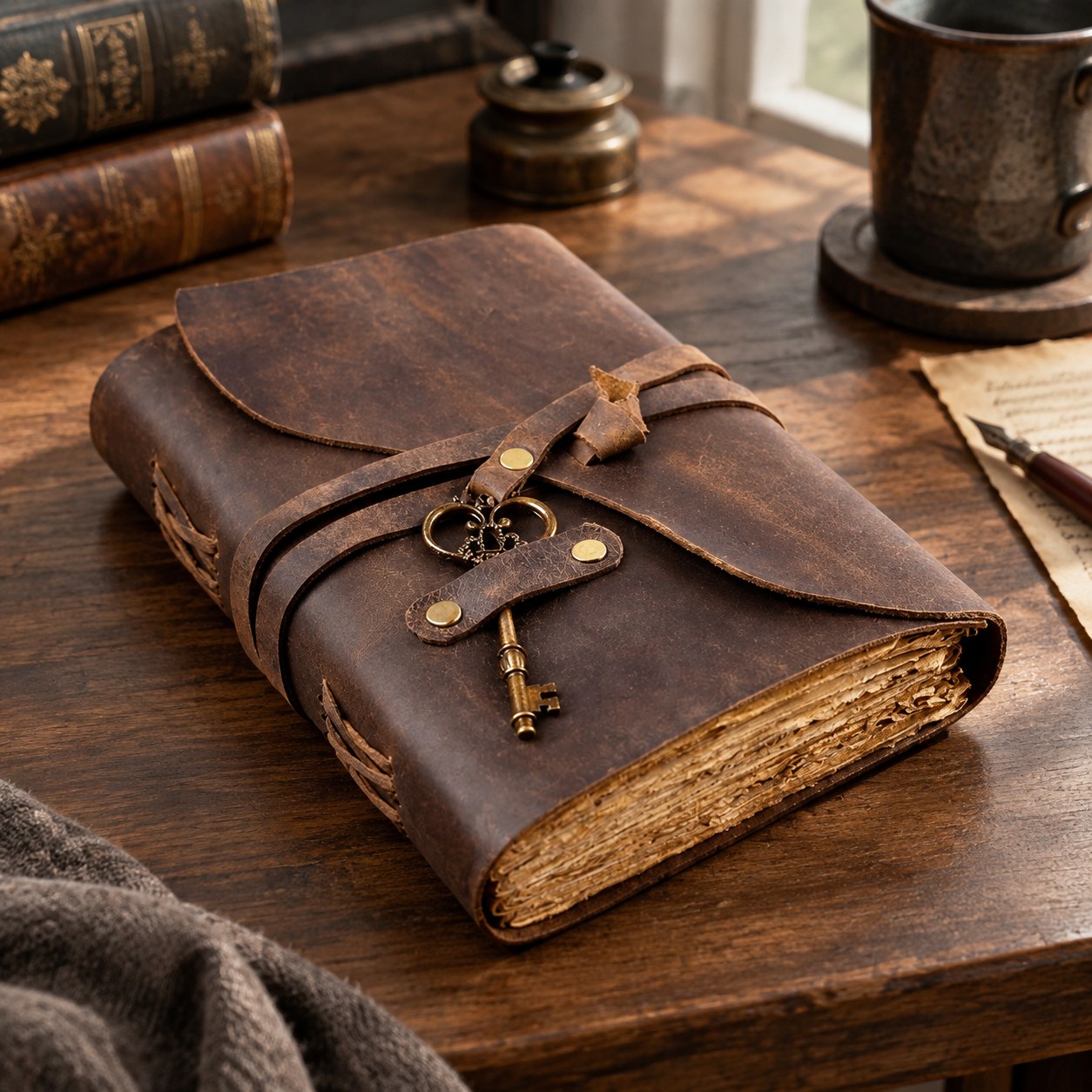Seidebao Vintage Leather Notebook — School supplies