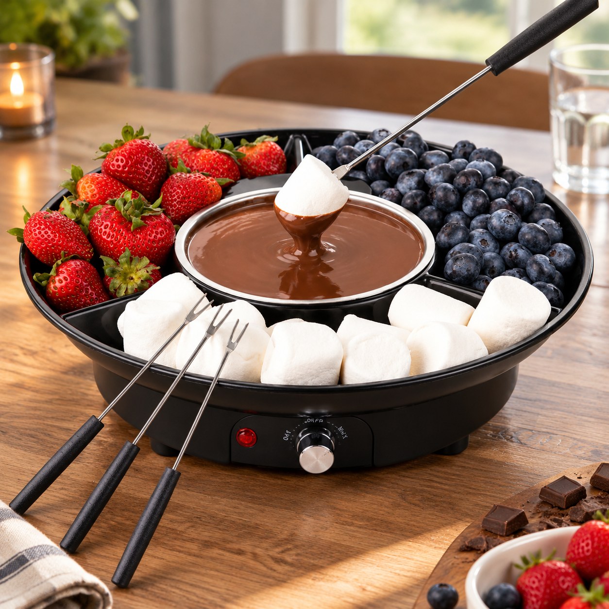 Dark Red Brand Fondue Set — Small kitchen appliances