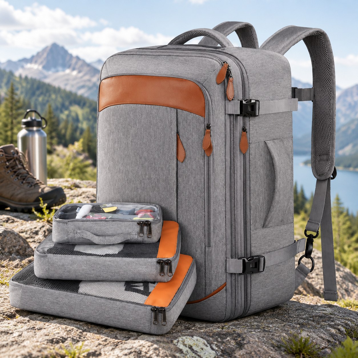 Dark Red Brand Travel Backpack, 42 L — Camping and hiking