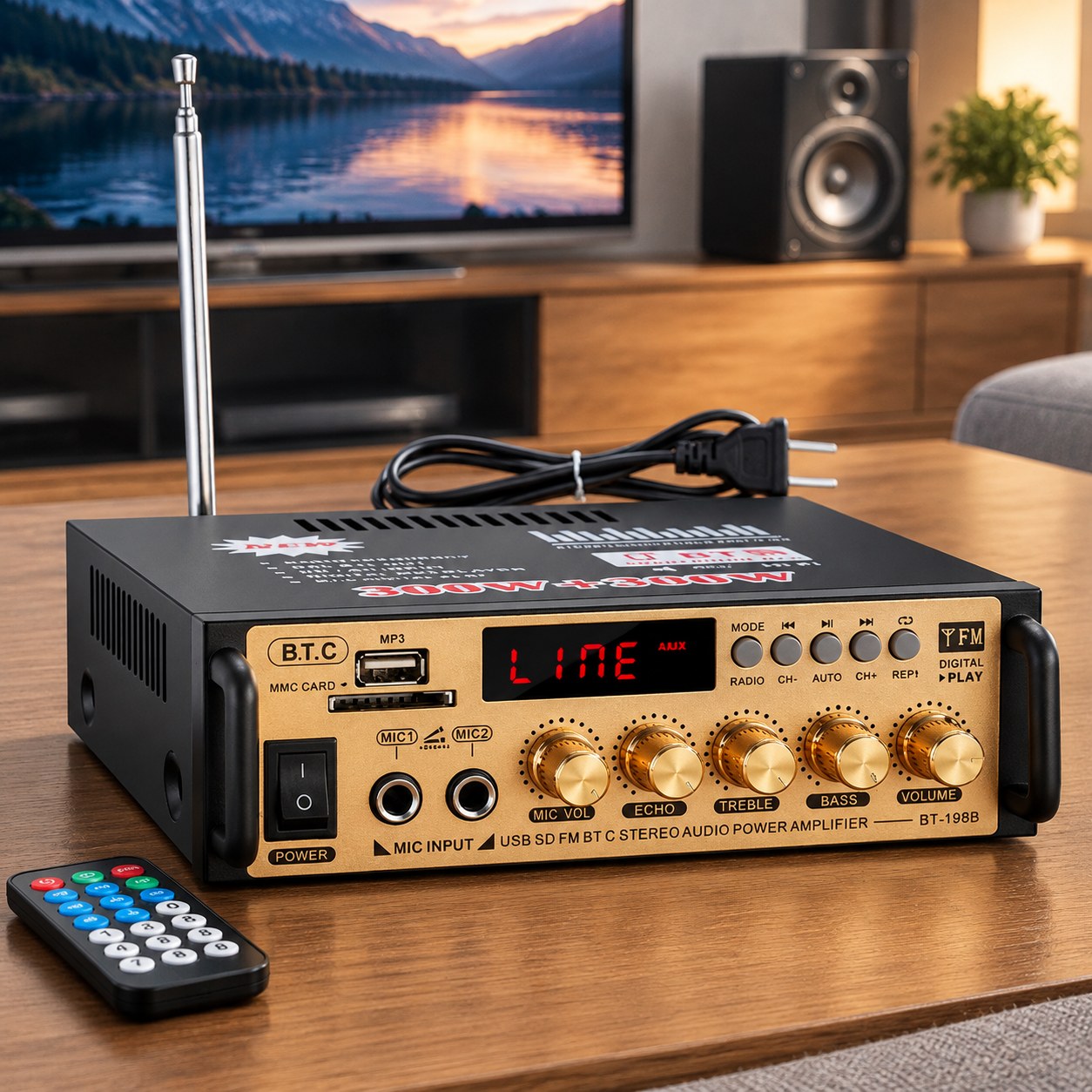 Dark Red Brand 2-Channel Stereo Amplifier — Audio and video equipment