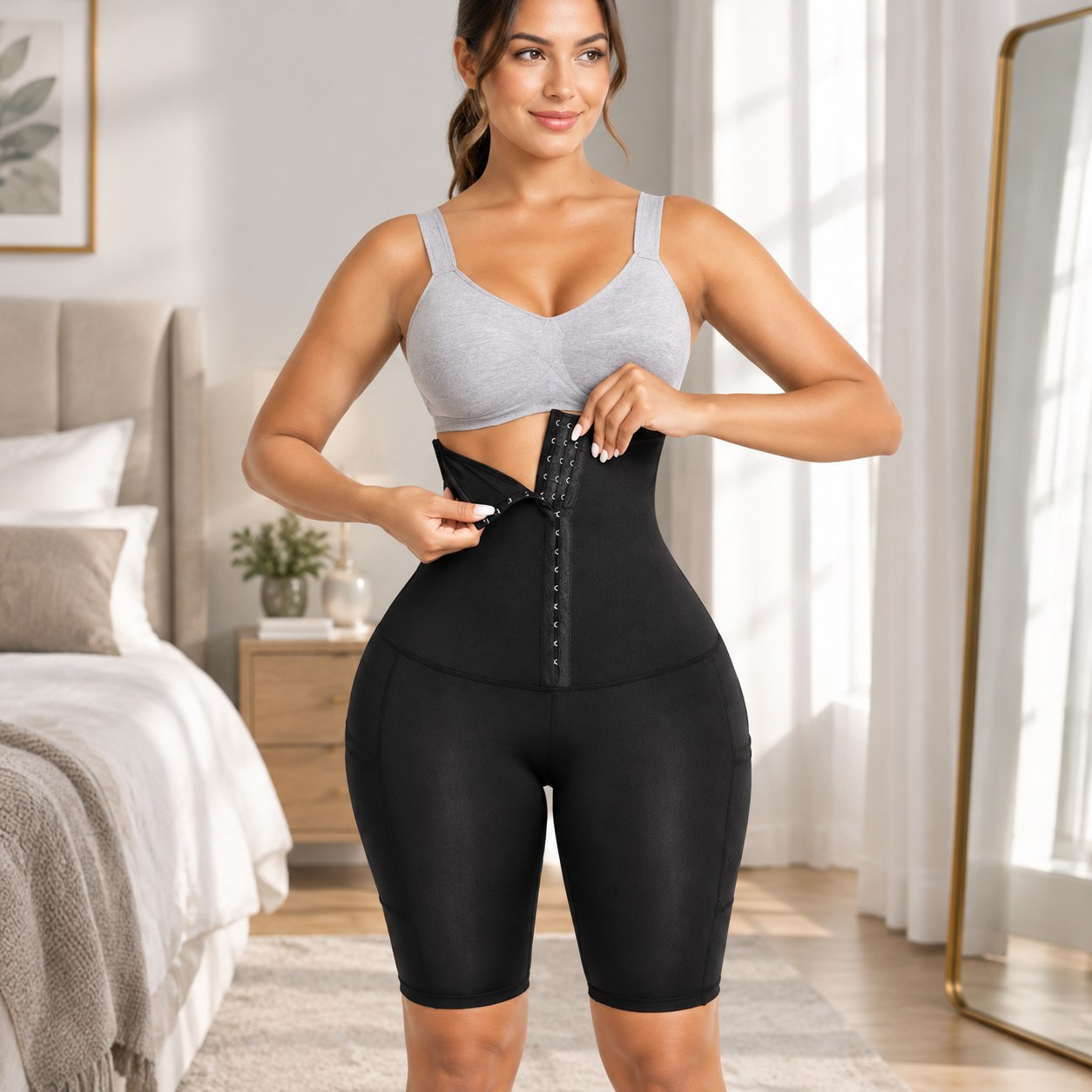 Dark Red Brand High Waist Shapewear Shorts — Women's underwear
