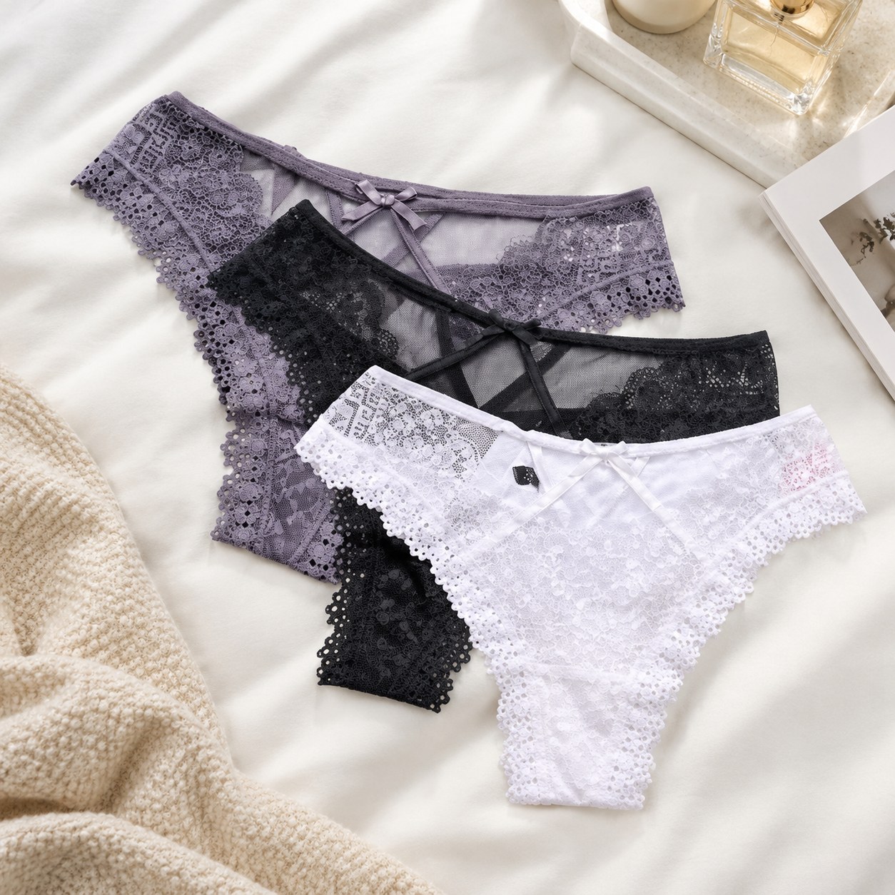 Basic women's three-piece panties set