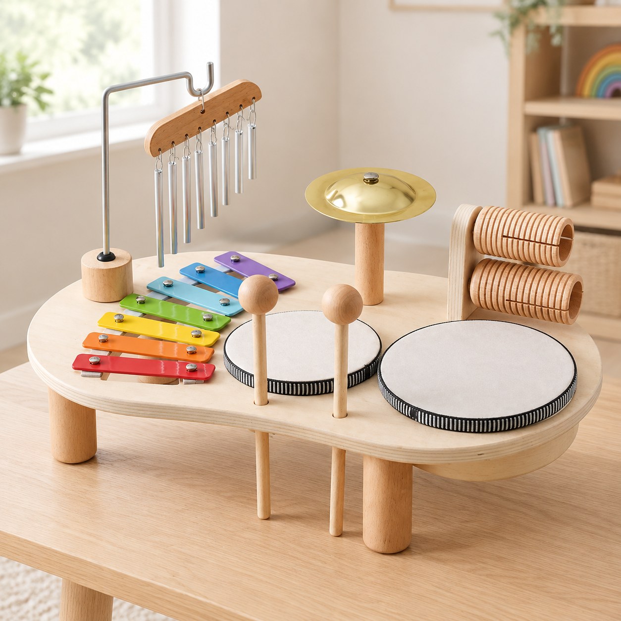 Dark Red Brand Children's Musical Instruments 7in1 — Educational toys