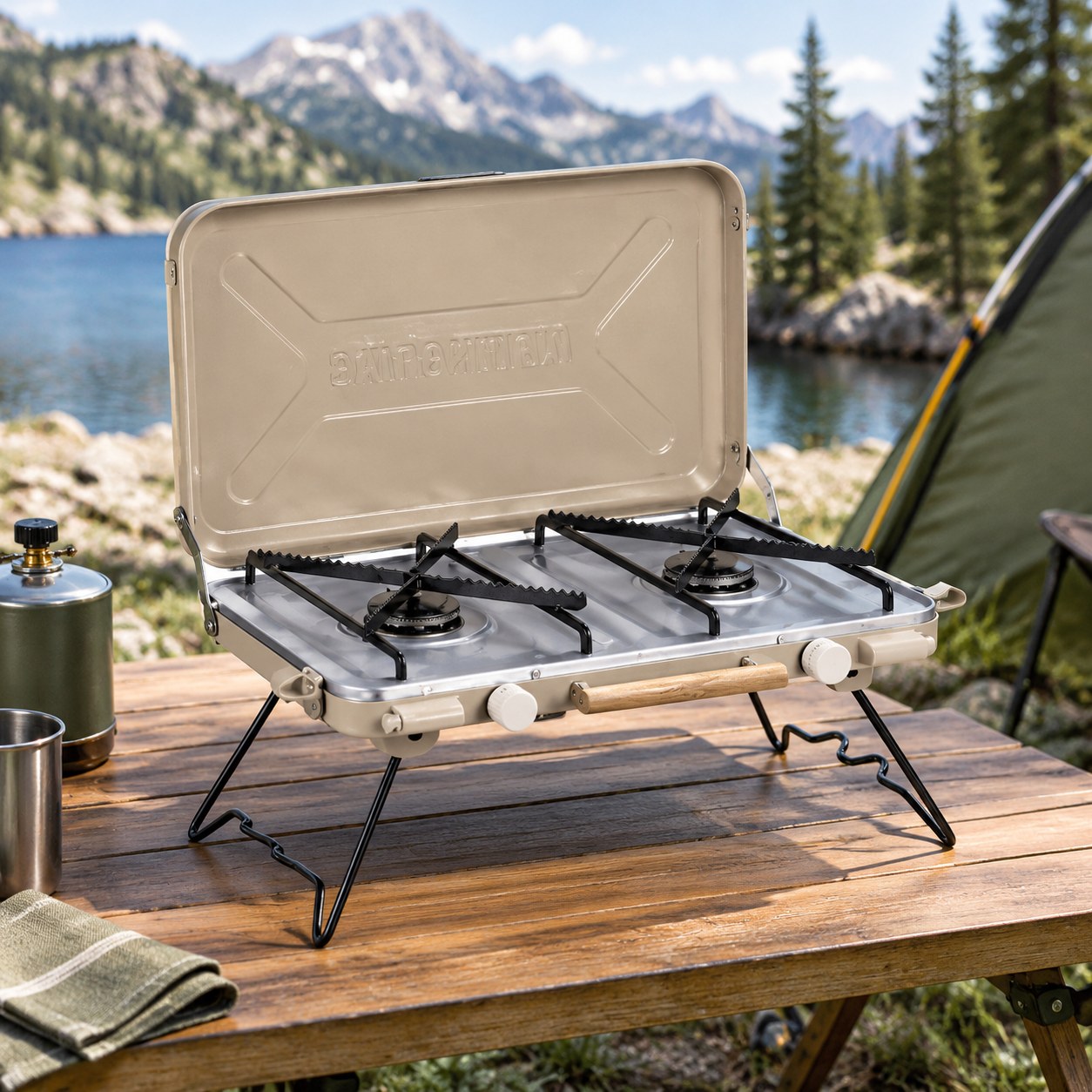 Naturehike Portable Double-Sided Gas Stove — Camping and hiking