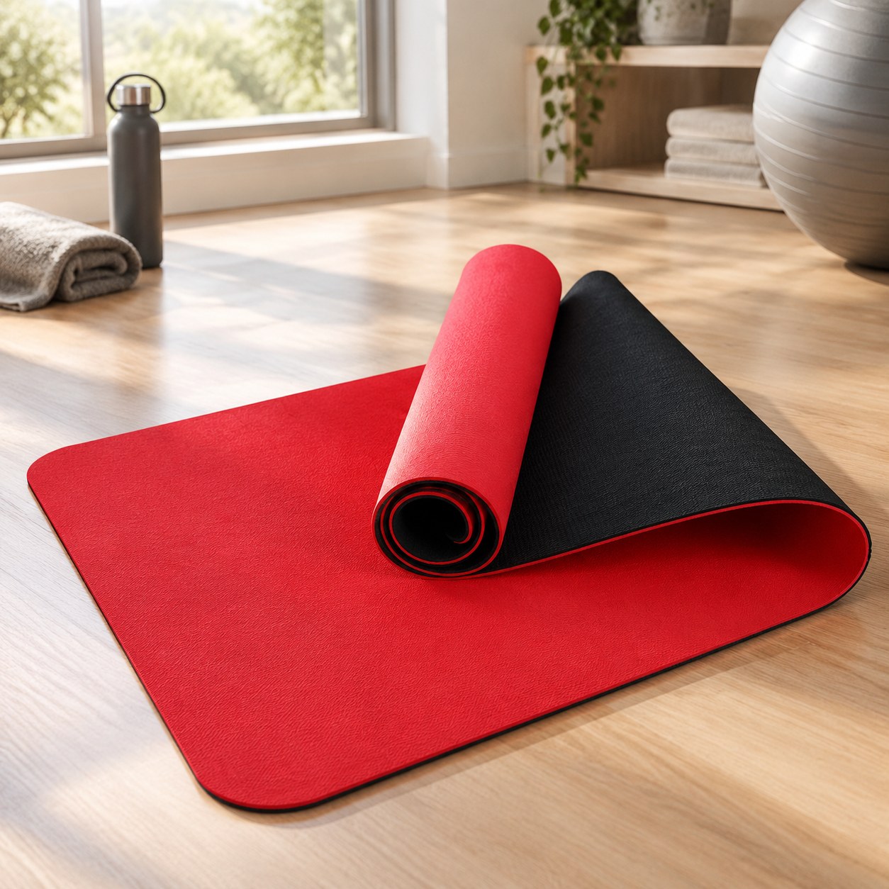 Harmony Hill's AT351 Yoga Mat, Red — Sports equipment