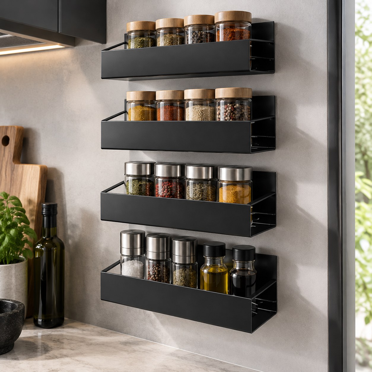Dark Red Brand Magnetic Spice Storage Organizer — Kitchen and tableware