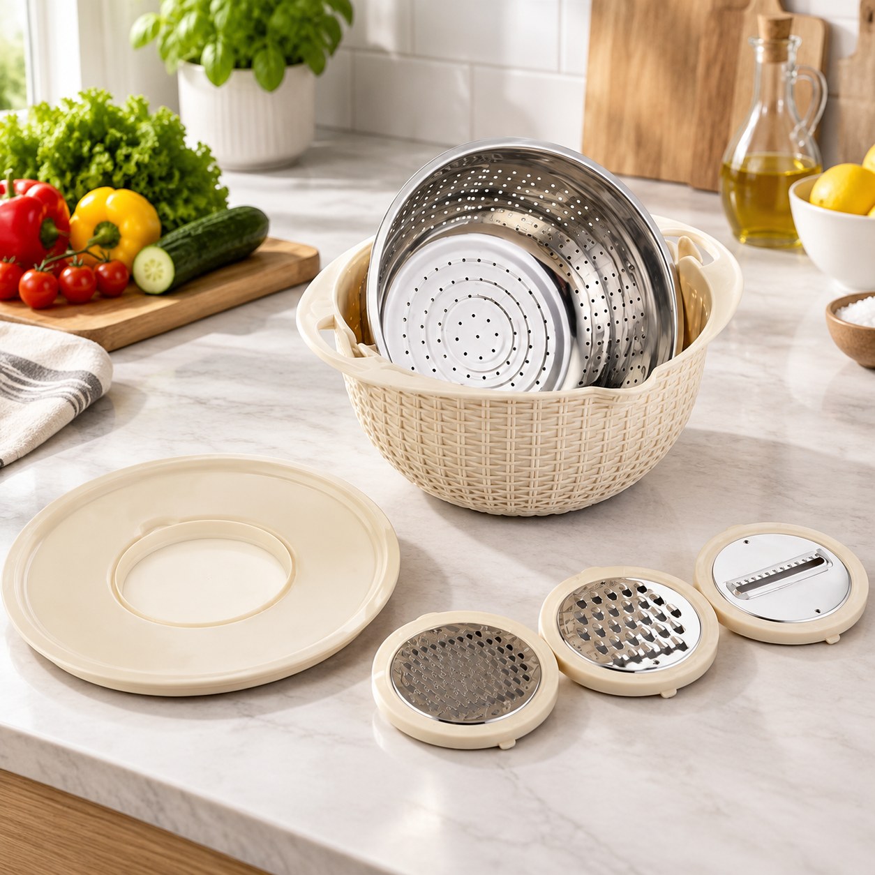 Harmony Hill's 4-in-1 Colander with Mixing Bowl Set — Kitchen and tableware