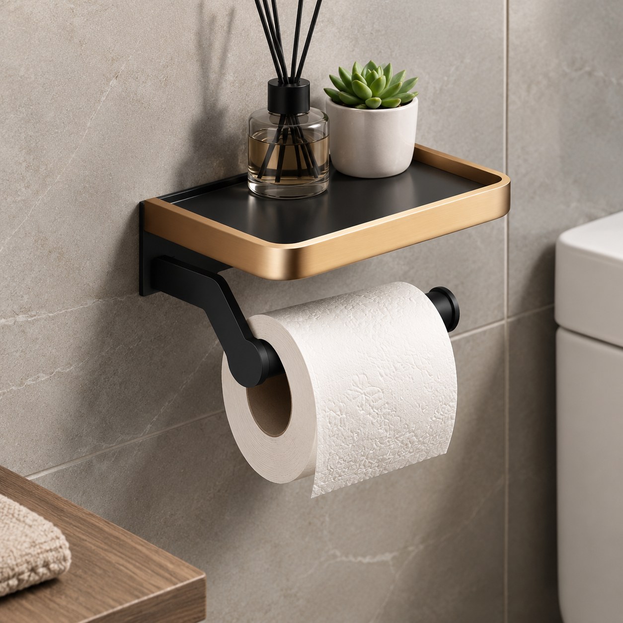 Toilet Paper Holder with Shelf — Plumbing
