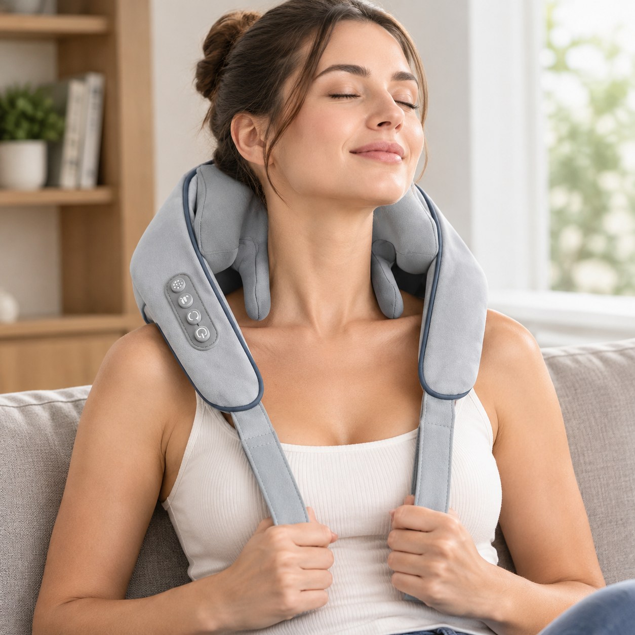 Dark Red Brand Heated Neck and Shoulder Massager — Beauty appliances