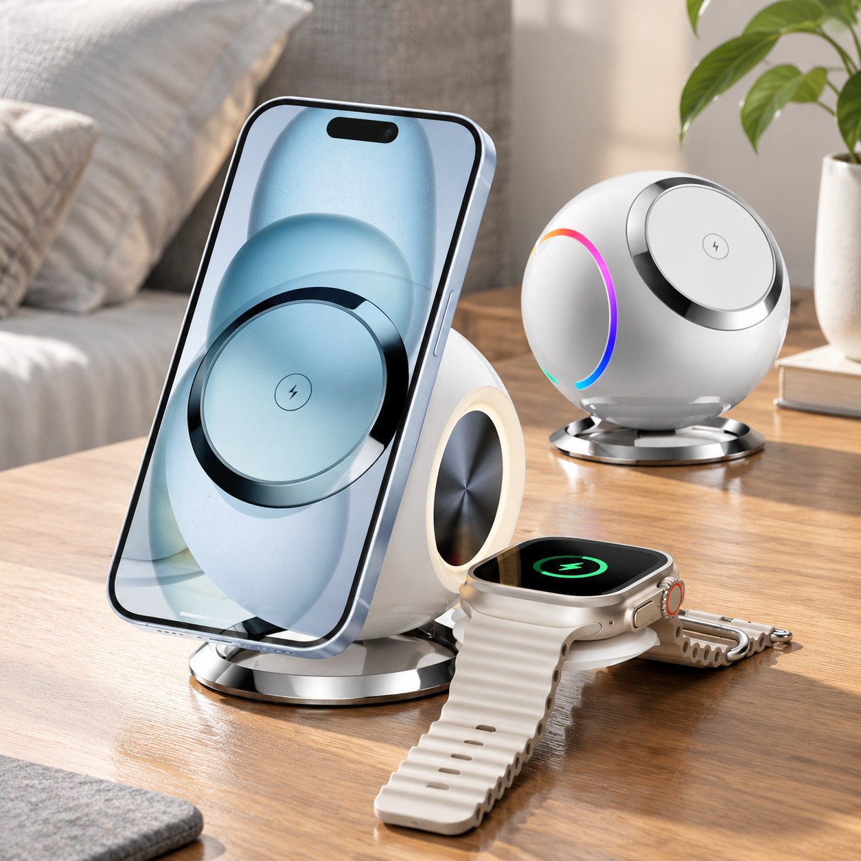 Smacat Wireless Charging Station 3 in 1 — Phone accessories