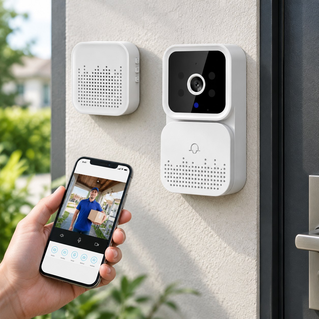 Wireless Doorbell Camera Dark Red Brand — DIY and tools