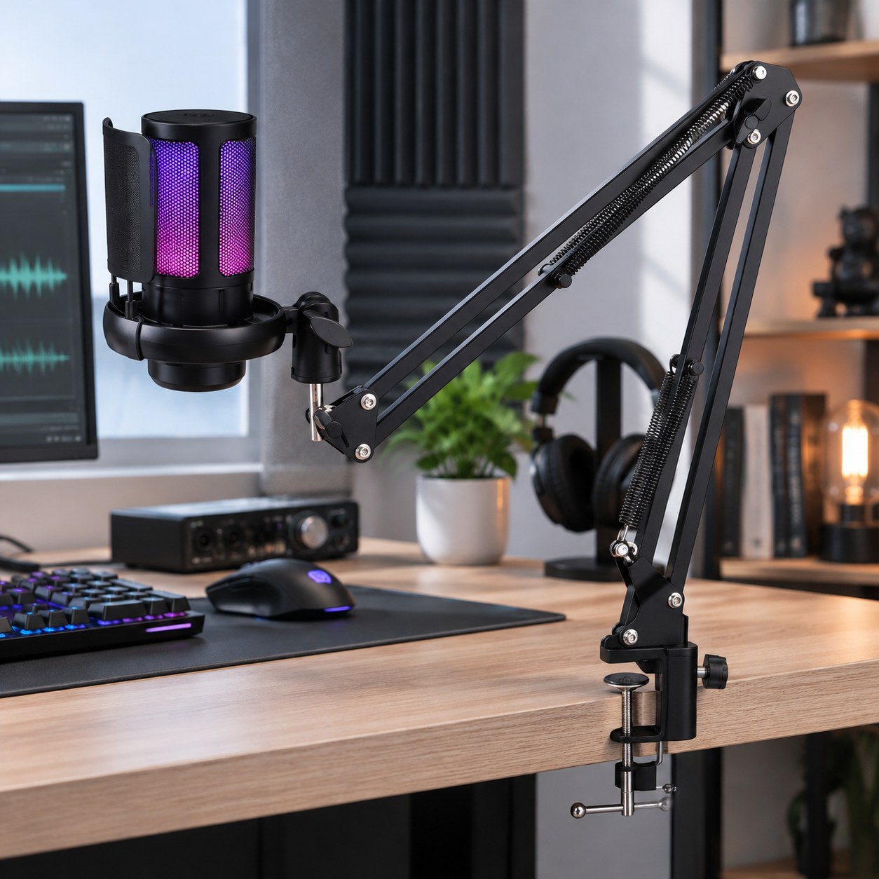 Adjustable Microphone Dark Red Brand — Computers