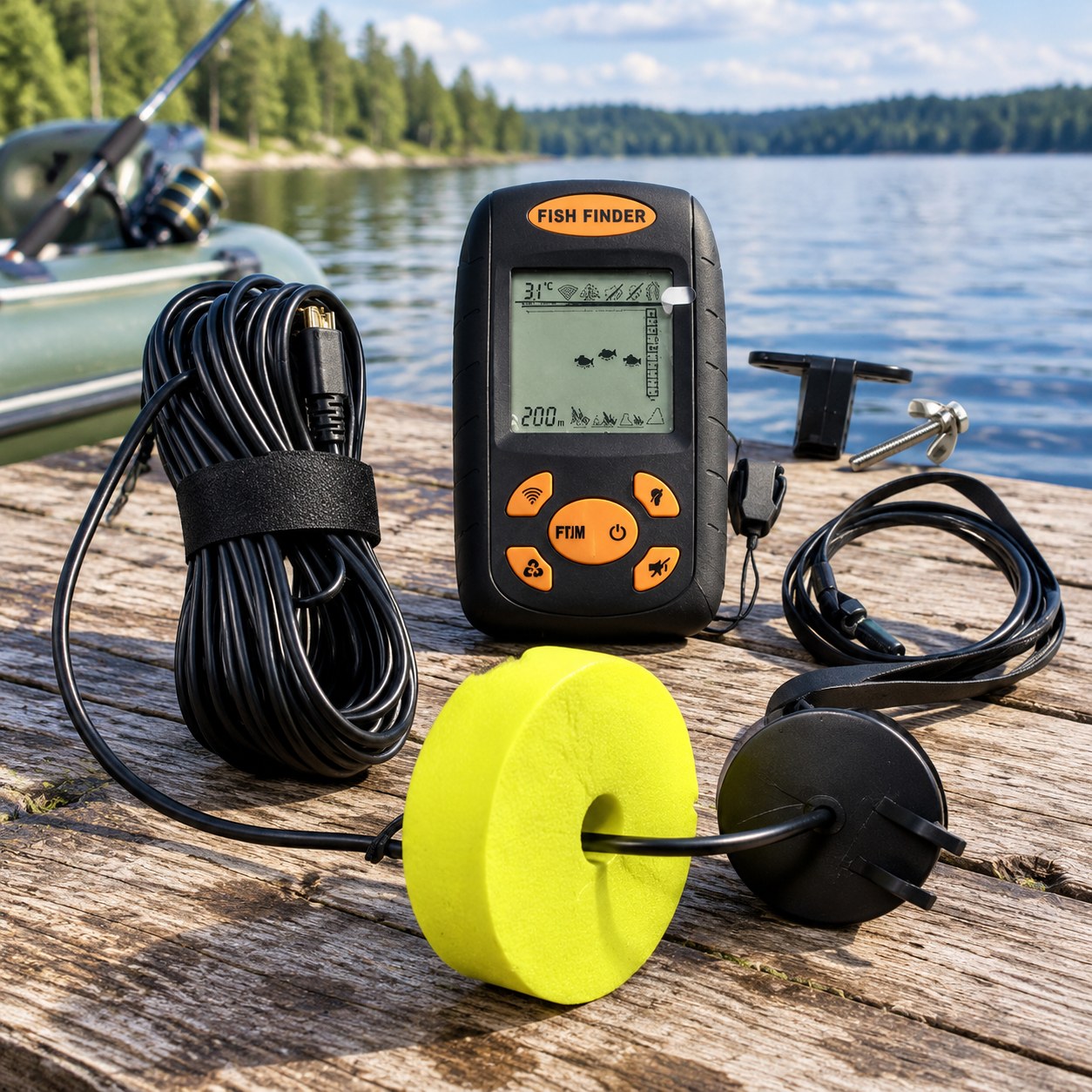 Fish Finder with Water Depth and Temperature Measurement — Sport and outdoors